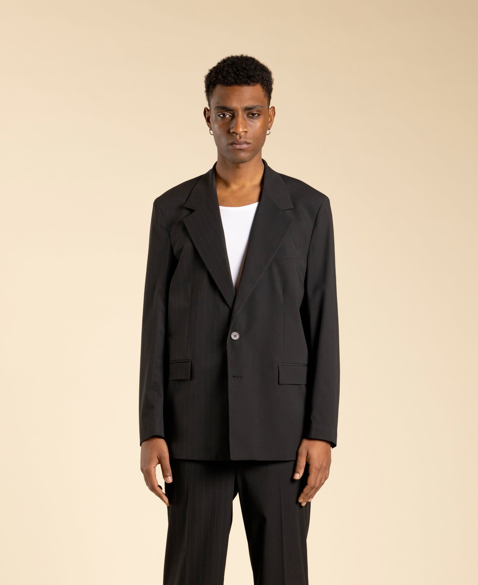 veste oversize à demi-rayures