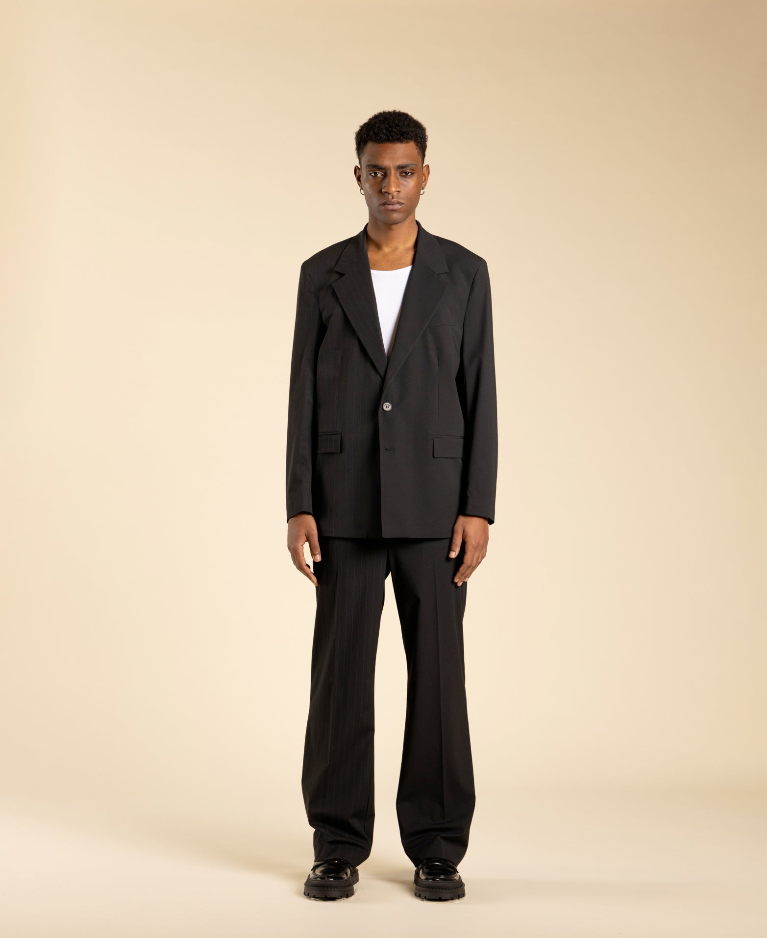 veste oversize à demi-rayures