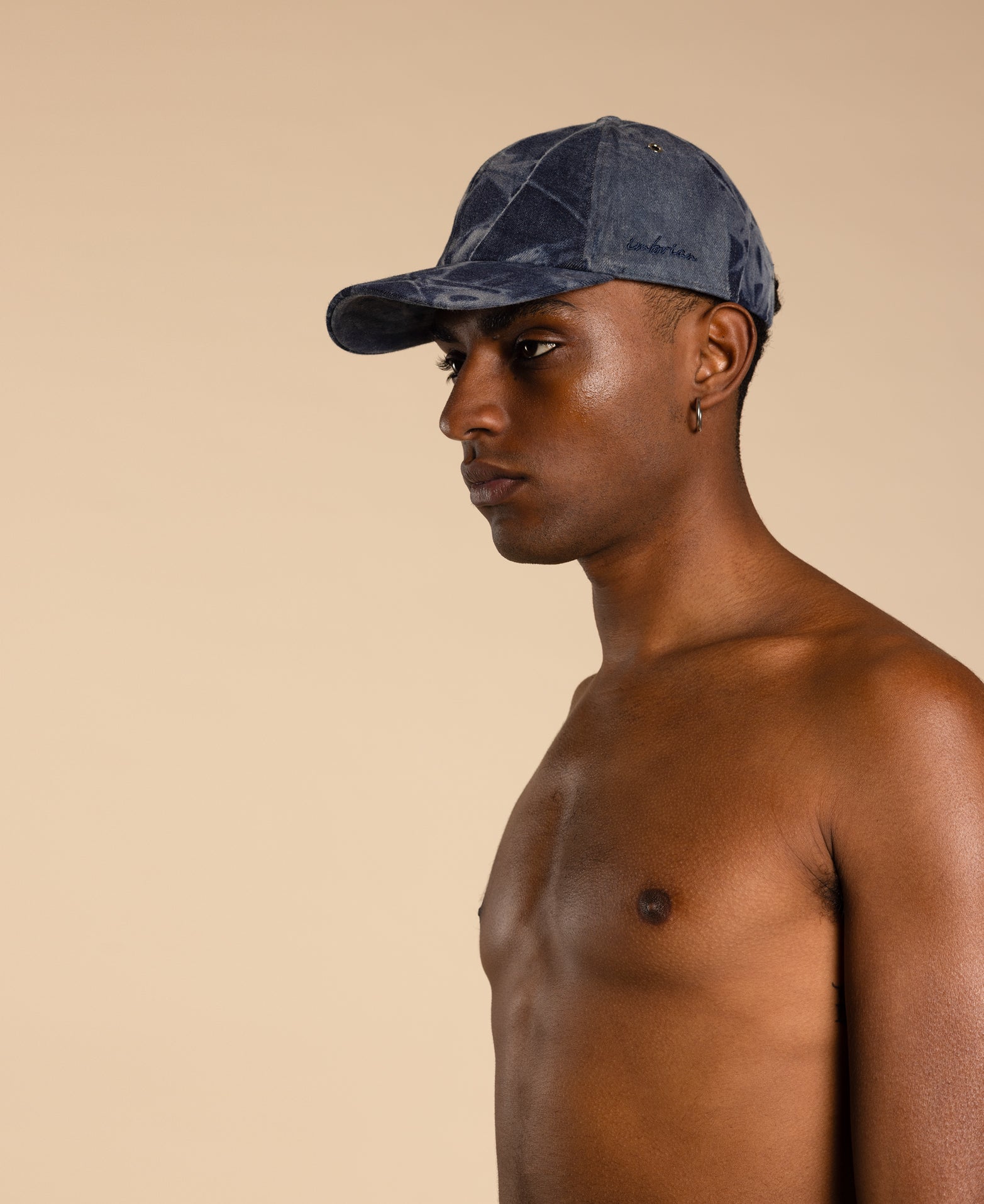 casquette de baseball en coton denim bleu