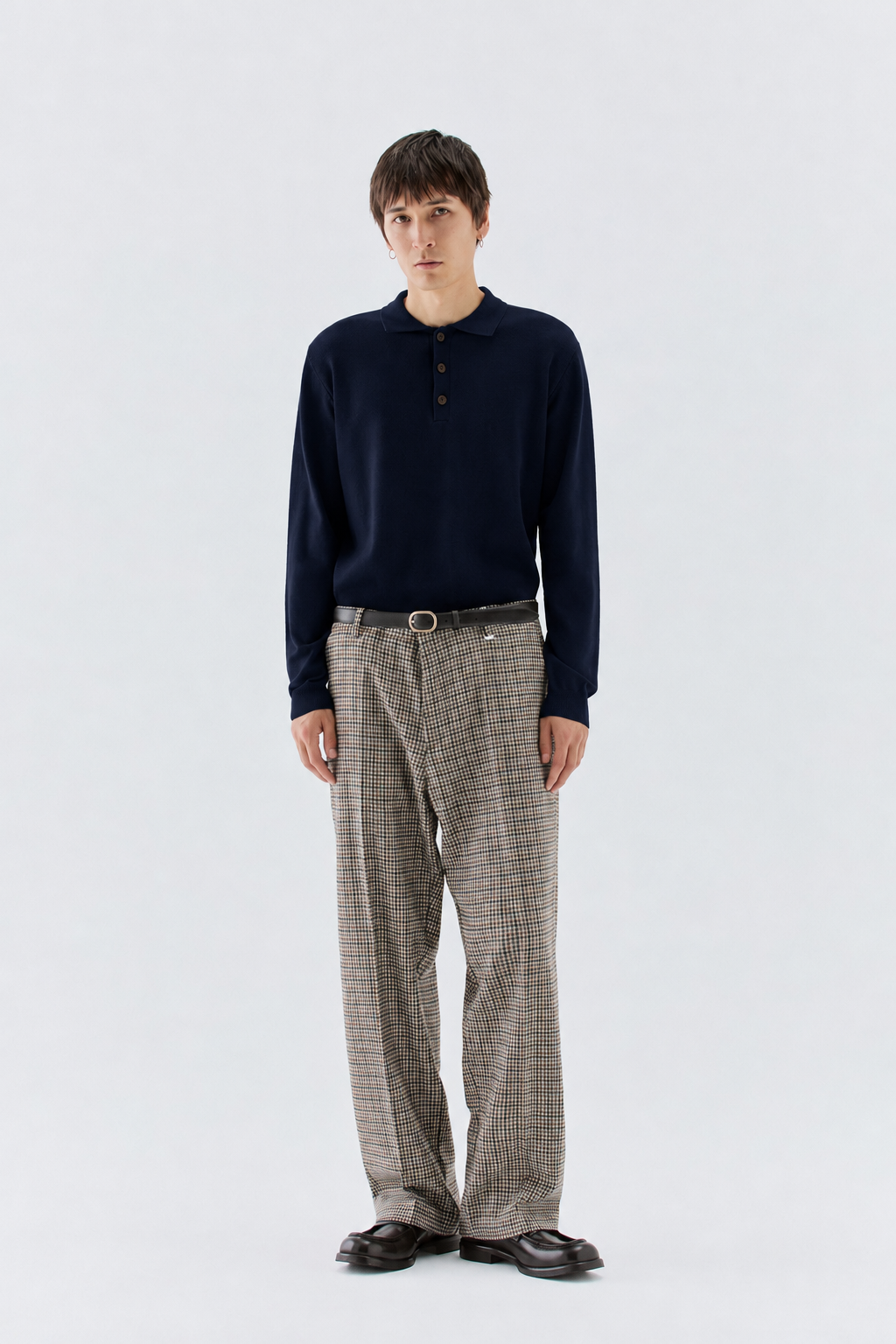 Polo in maglia rasata - Blu