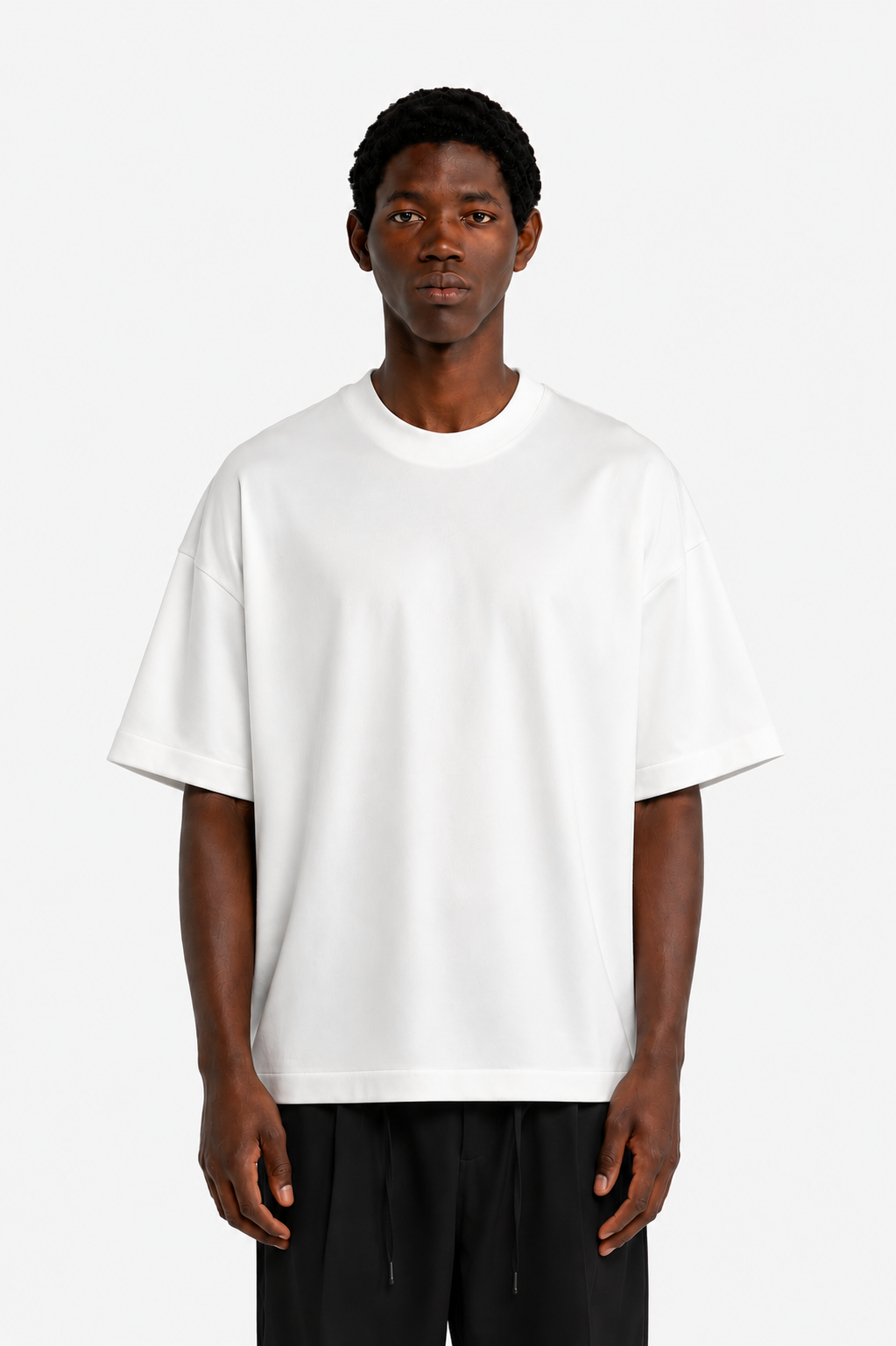 T-shirt in cotone mercerizzato oversize - Bianco