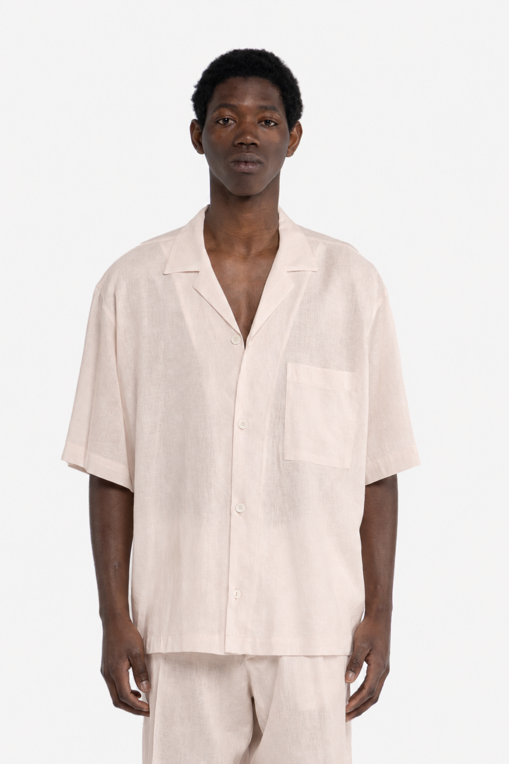 Camicia in 100% lino - Cipria