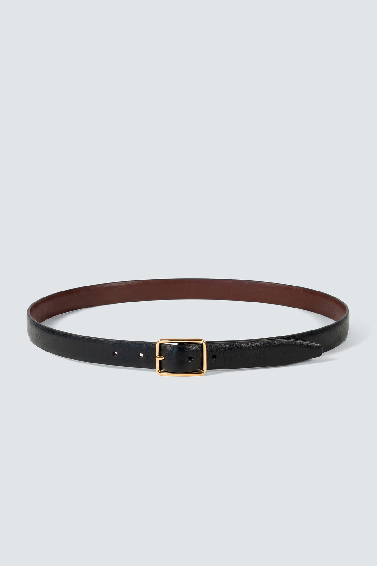 Cintura in pelle liscia - Nero