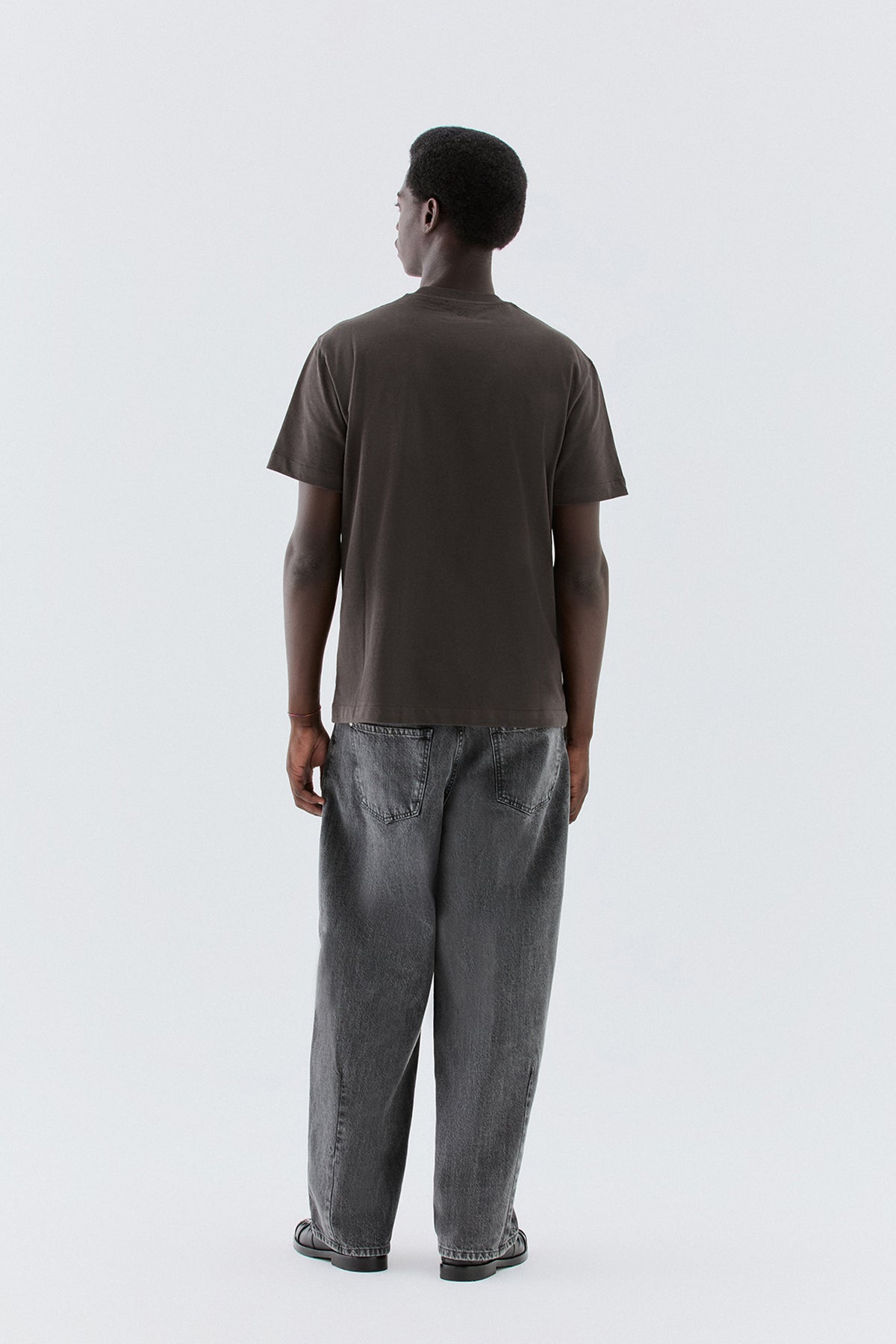 T-shirt regolare in cotone - Moro