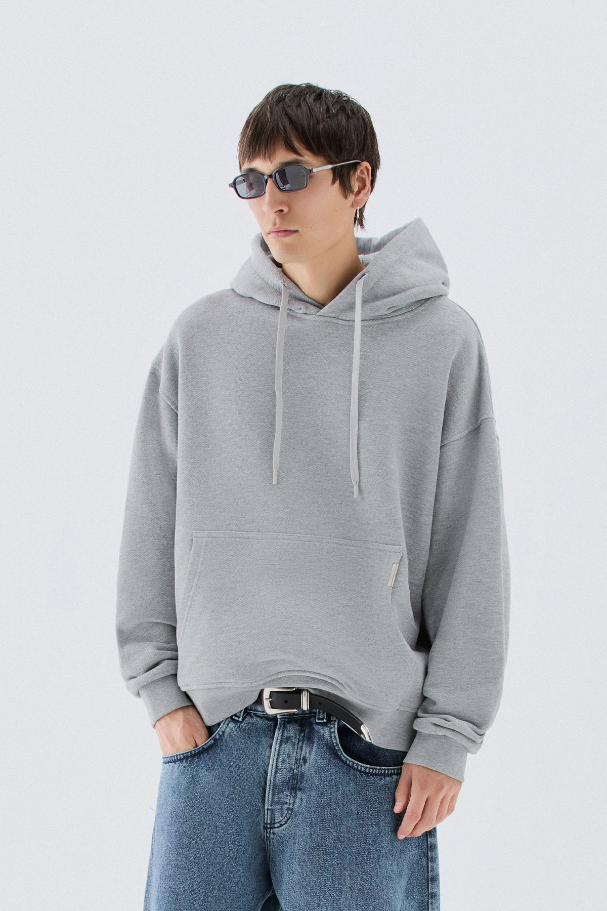 Felpa oversize in cotone - Grigio