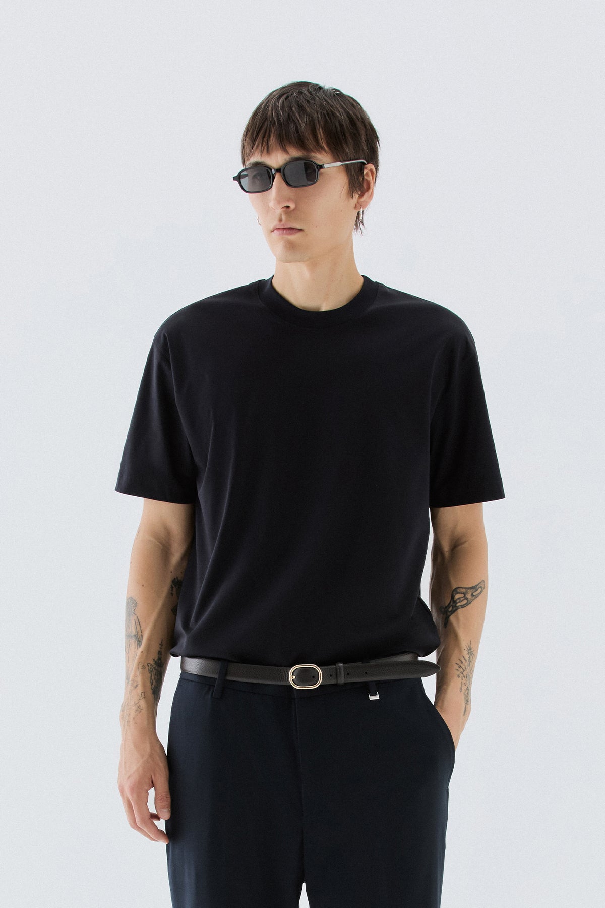 T-shirt in cotone mercerizzato - Blu