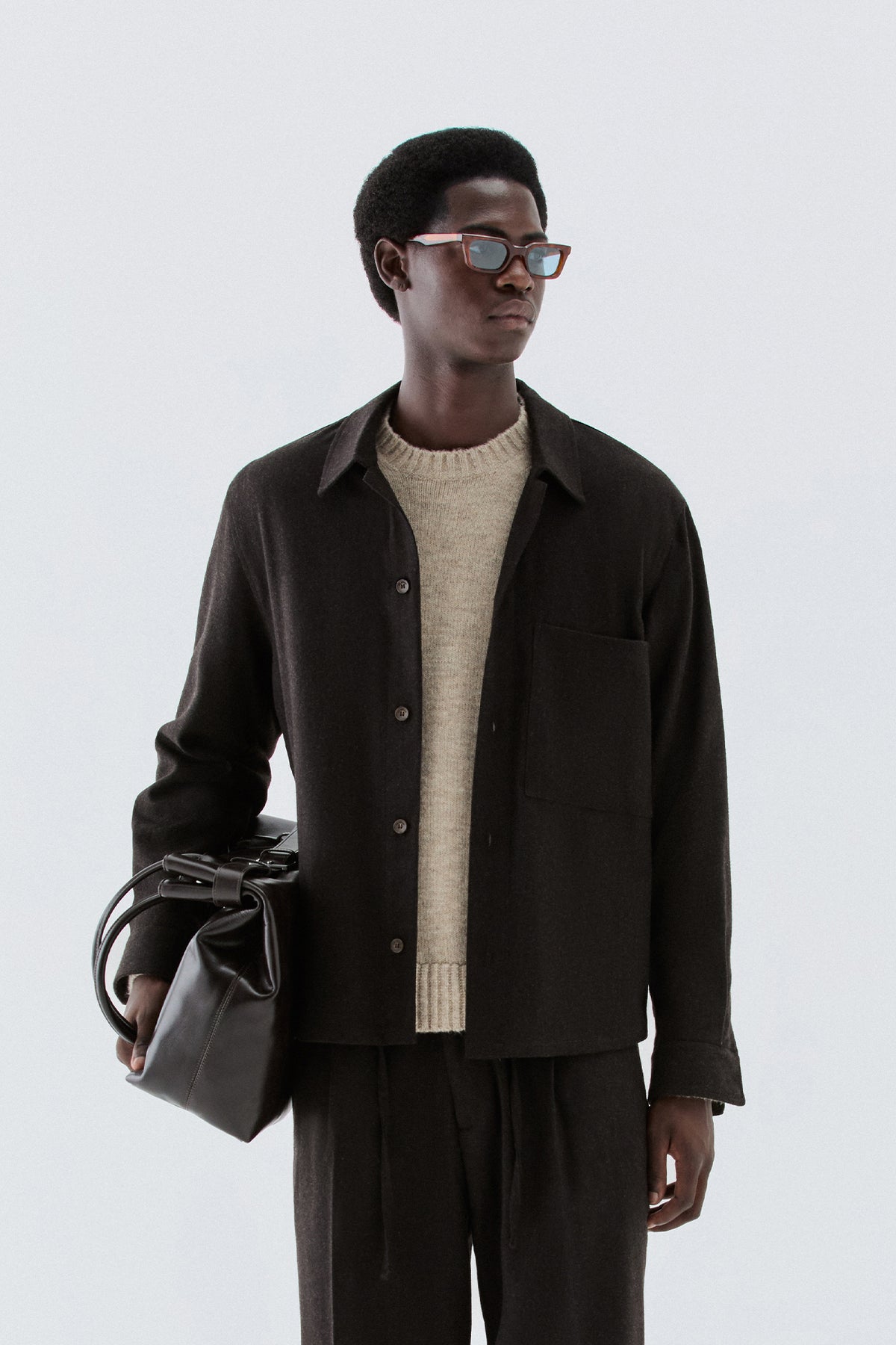 Overshirt in lana - Moro