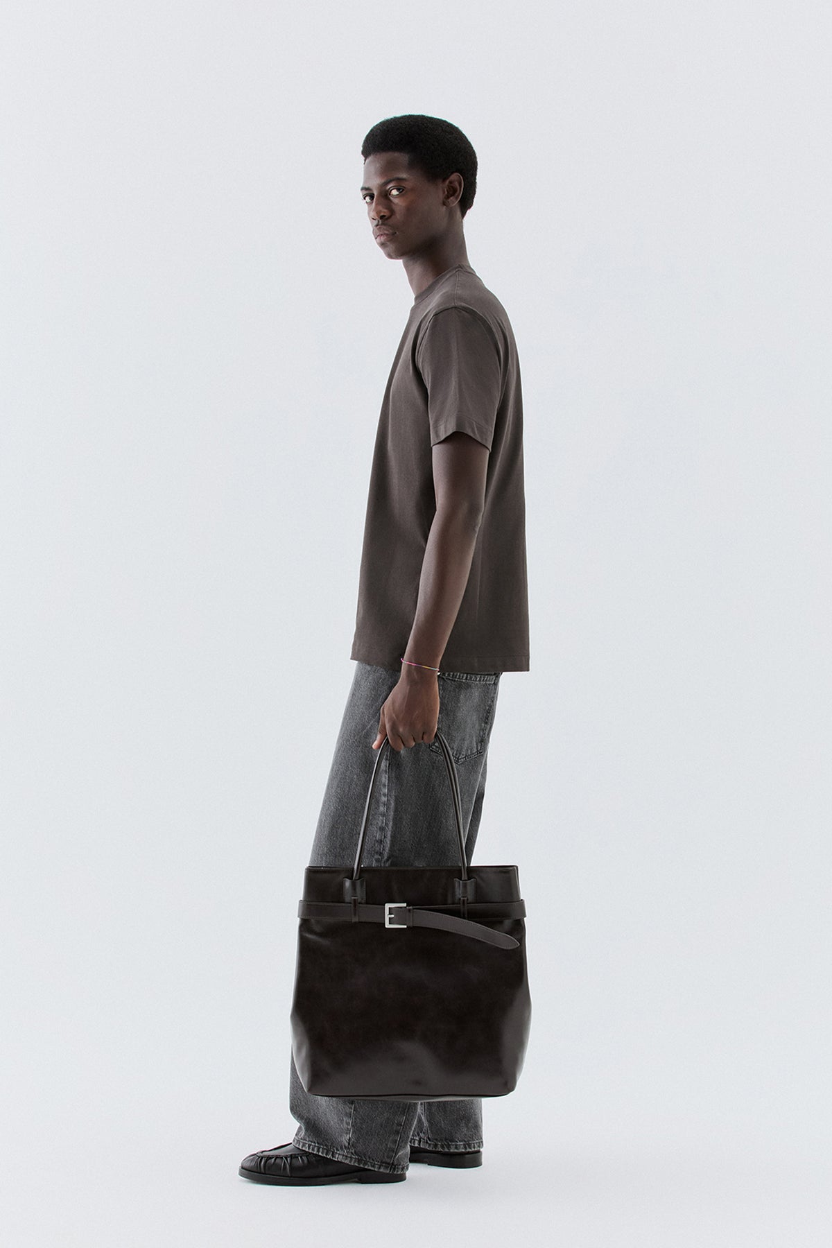 T-shirt regolare in cotone - Moro