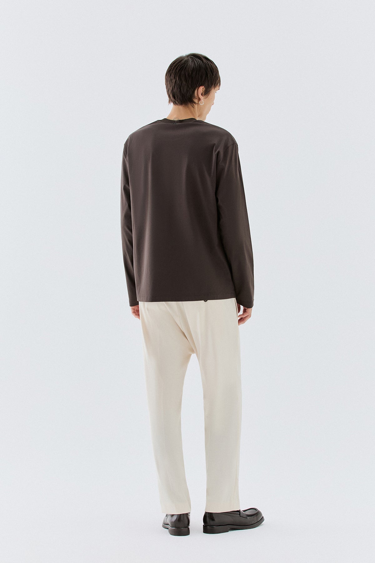 T-shirt in cotone mercerizzato - Moro