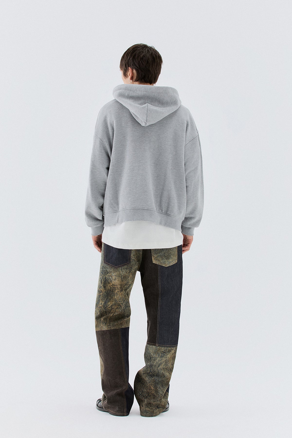 Felpa oversize con zip - Grigio