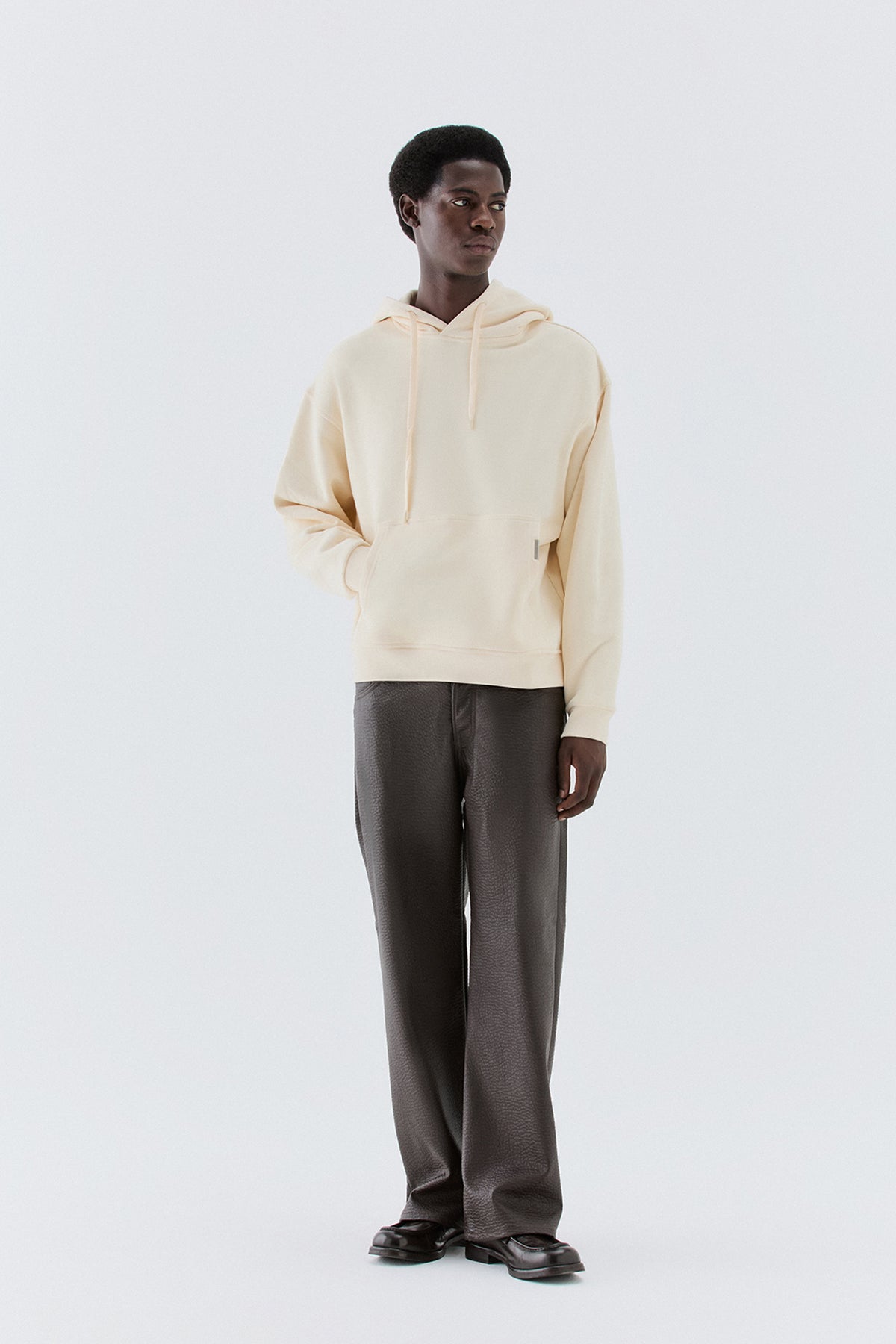 Felpa oversize in cotone - Panna