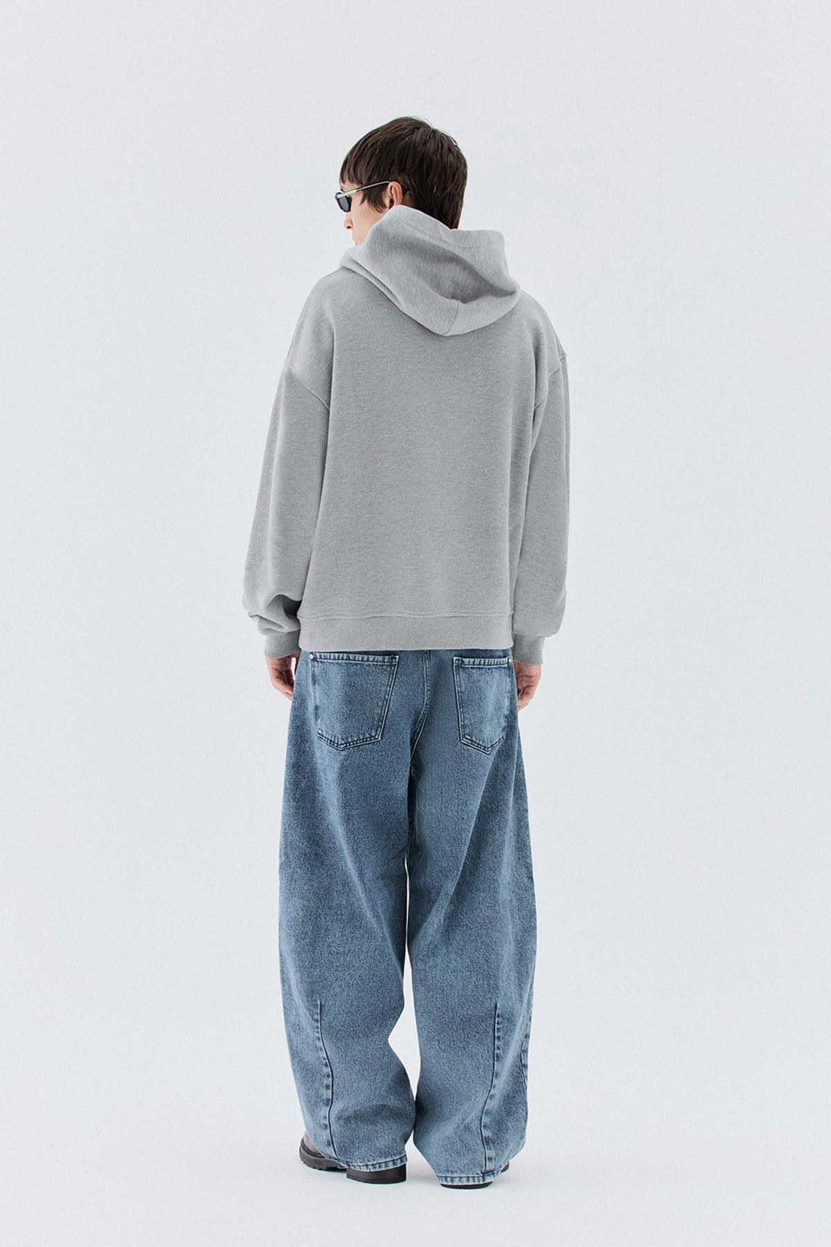 Felpa oversize in cotone - Grigio