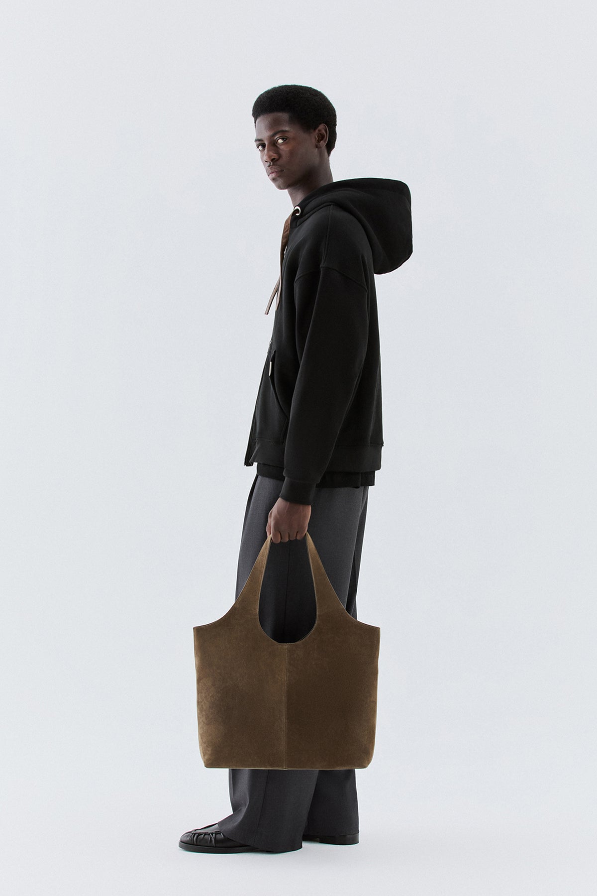 Felpa oversize con zip - Nero