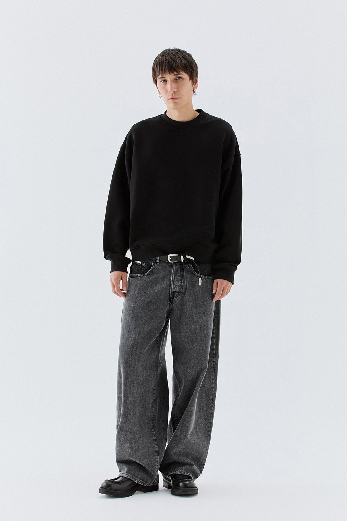 Felpa girocollo oversize - Nero