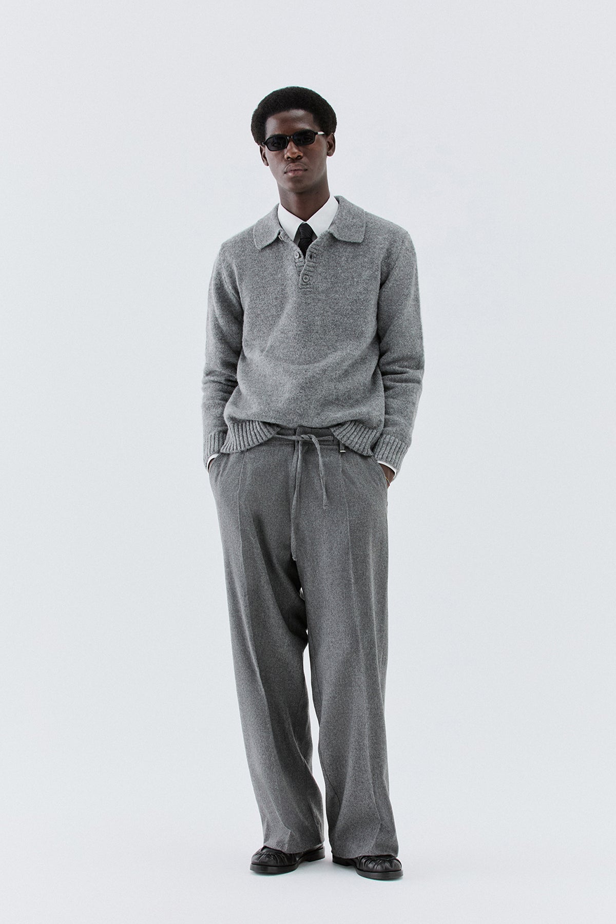 Pantaloni coulisse in lana - Grigio
