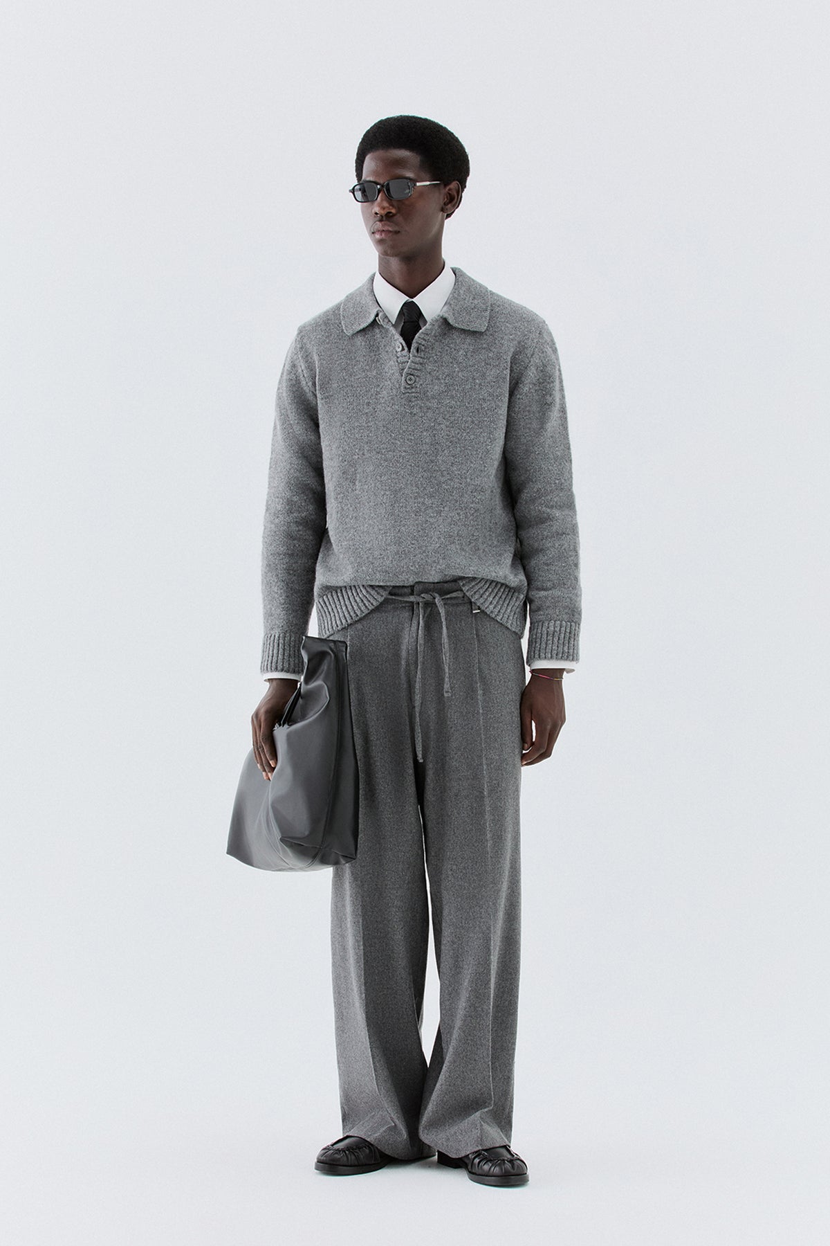 Polo in misto lana - Grigio