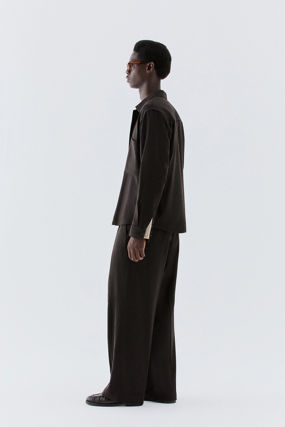 Overshirt in lana - Moro