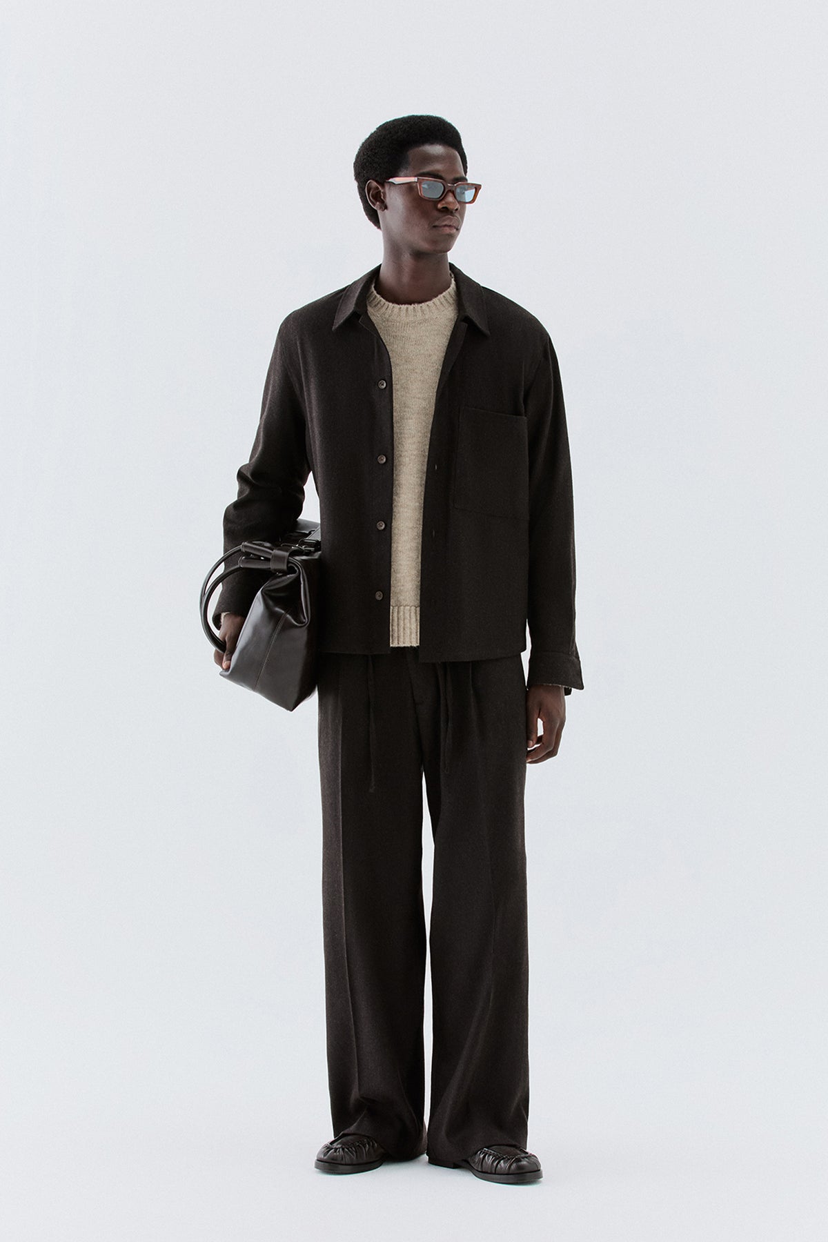 Overshirt in lana - Moro