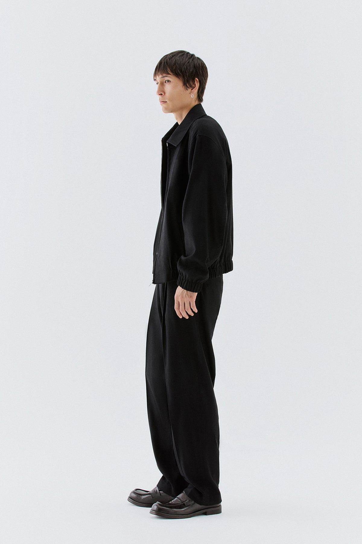Pantaloni gamba dritta in lana - Nero