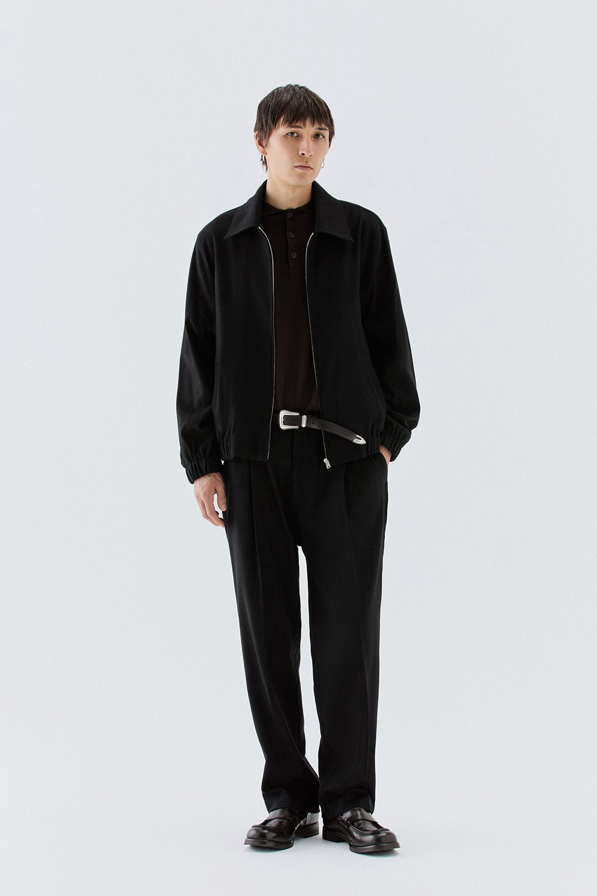 Pantaloni gamba dritta in lana - Nero