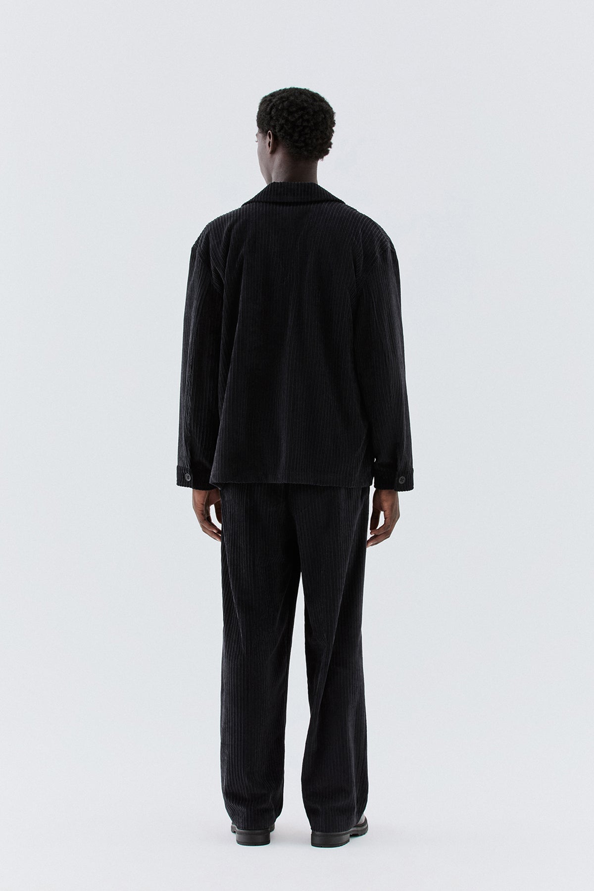 Camicia effetto velluto a coste - Nero