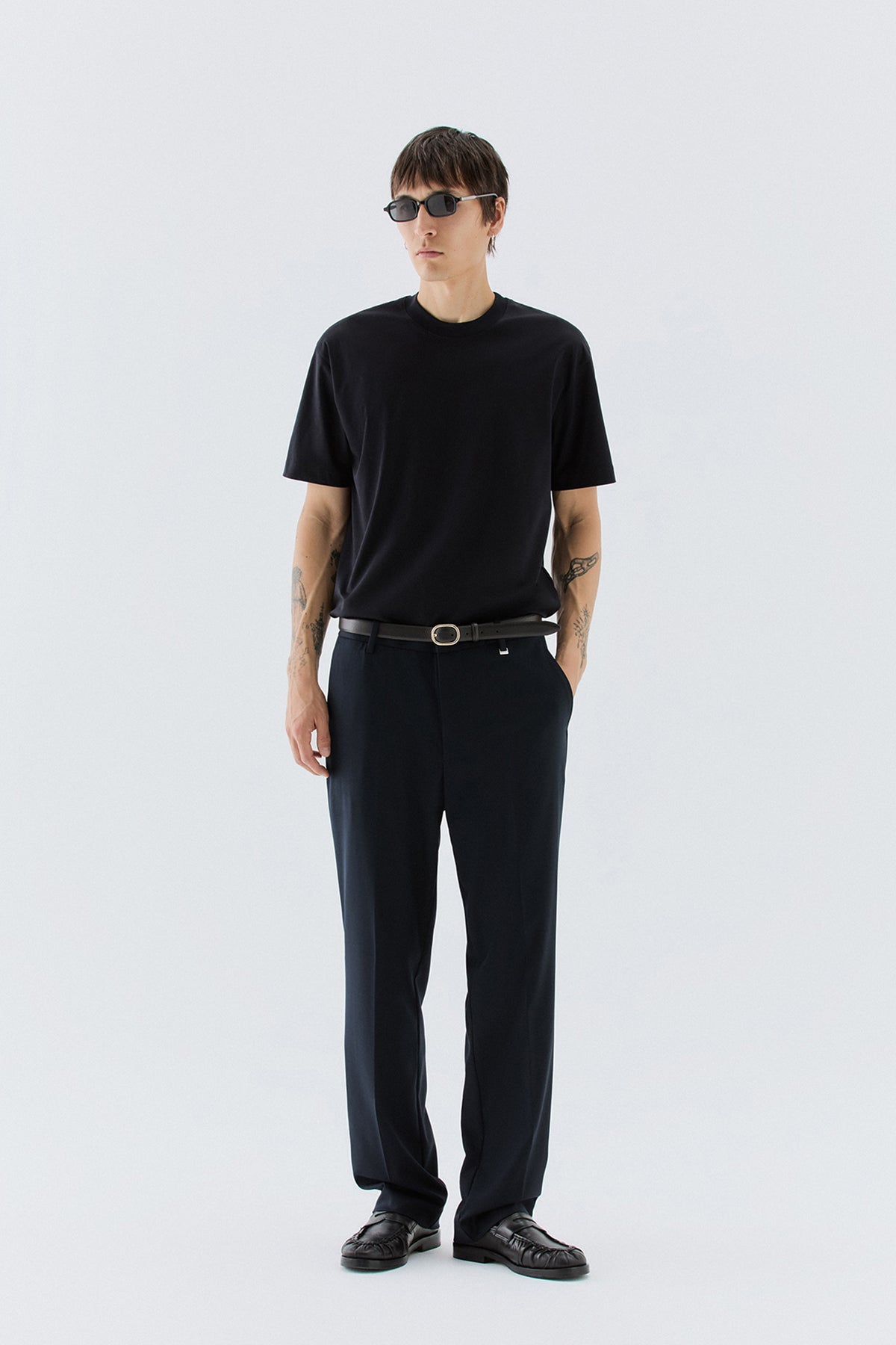T-shirt in cotone mercerizzato - Blu