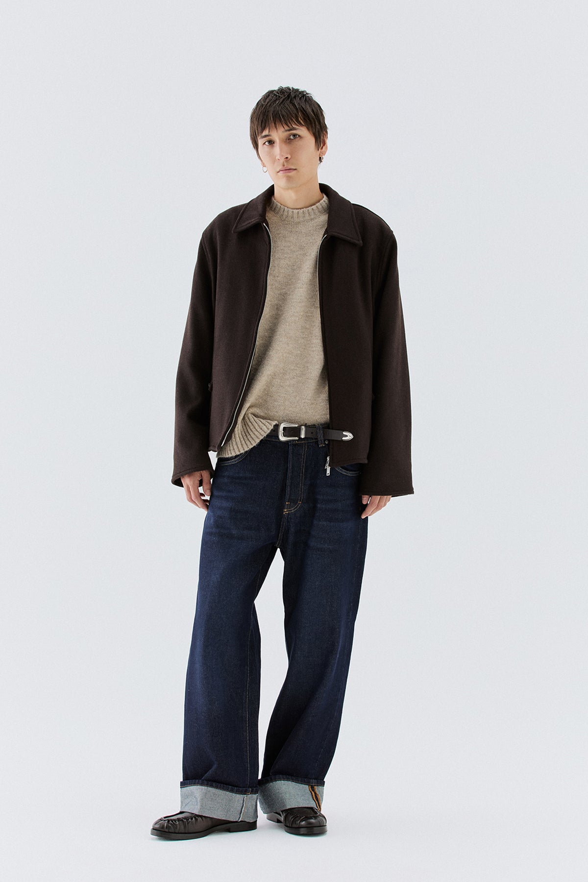 Maglia girocollo misto lana - Beige