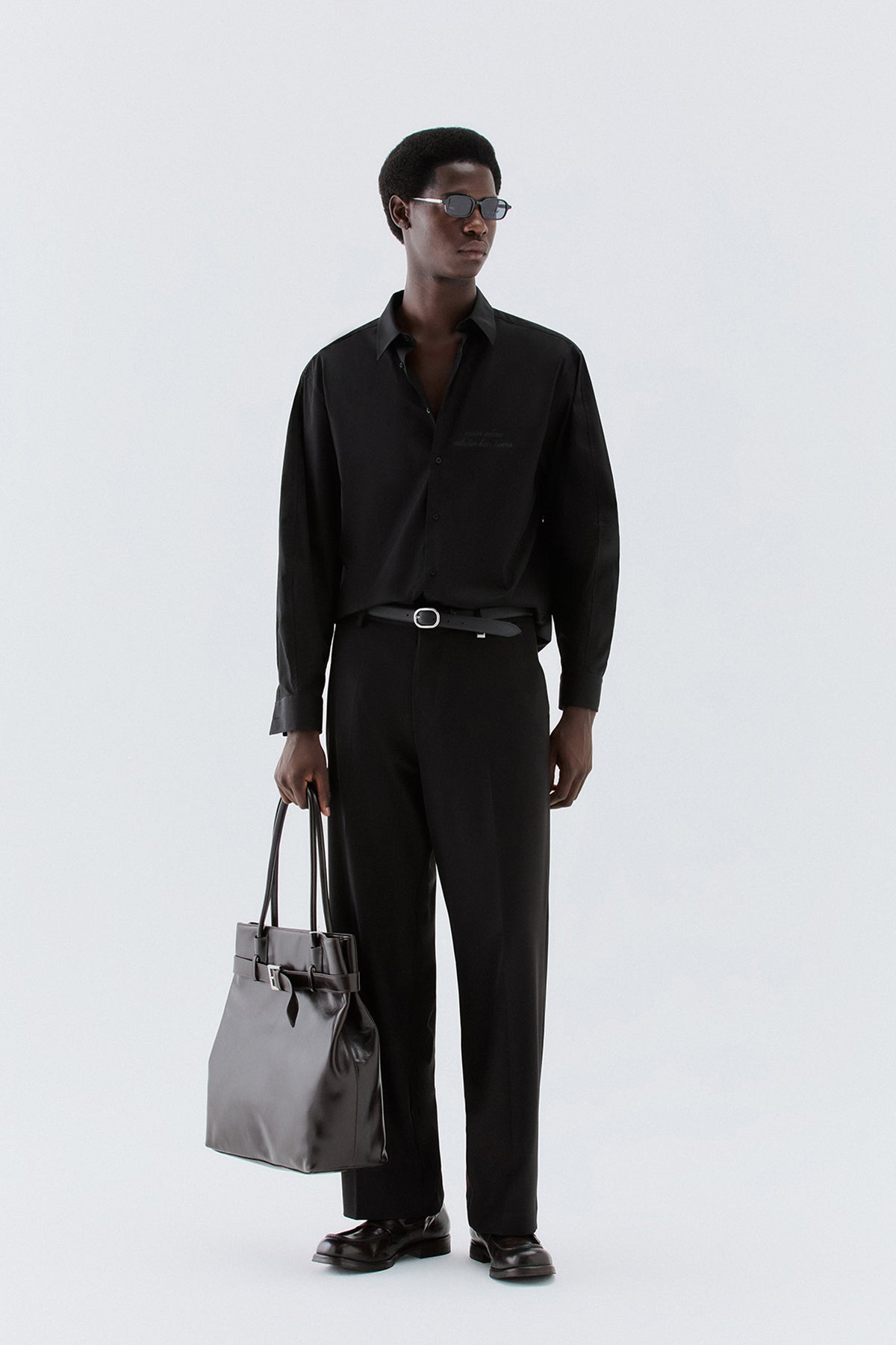 Camicia oversize in cotone - Nero