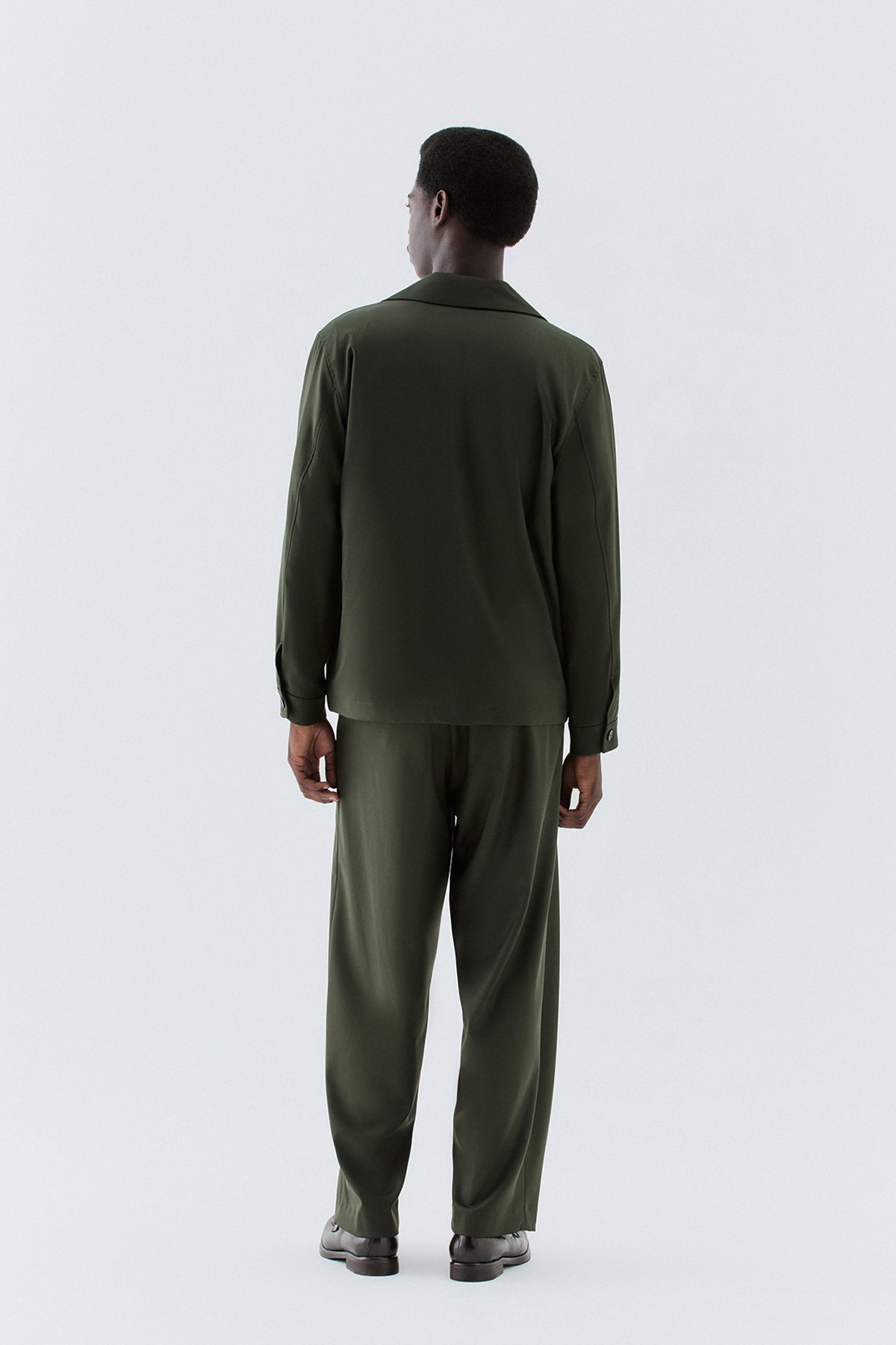 Overshirt con tasconi - Verde