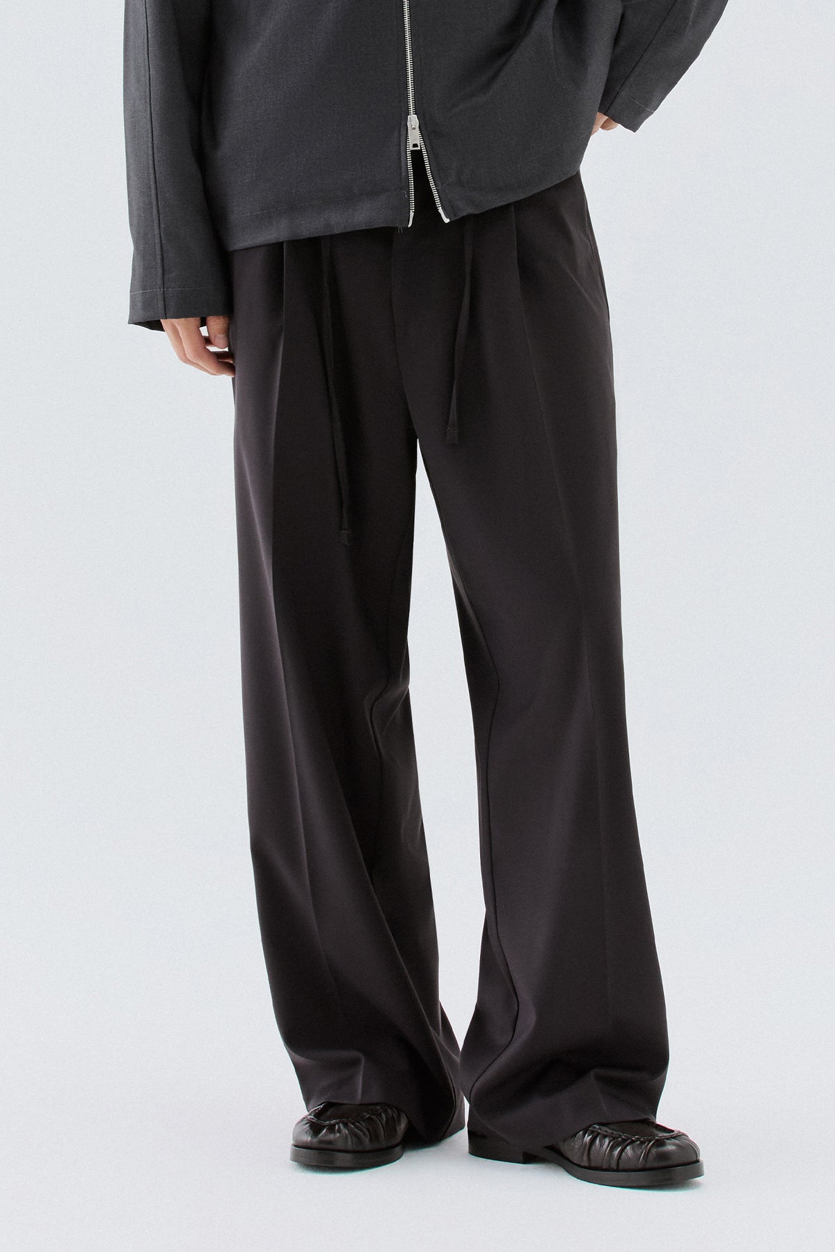 Pantaloni larghi con coulisse - Moro