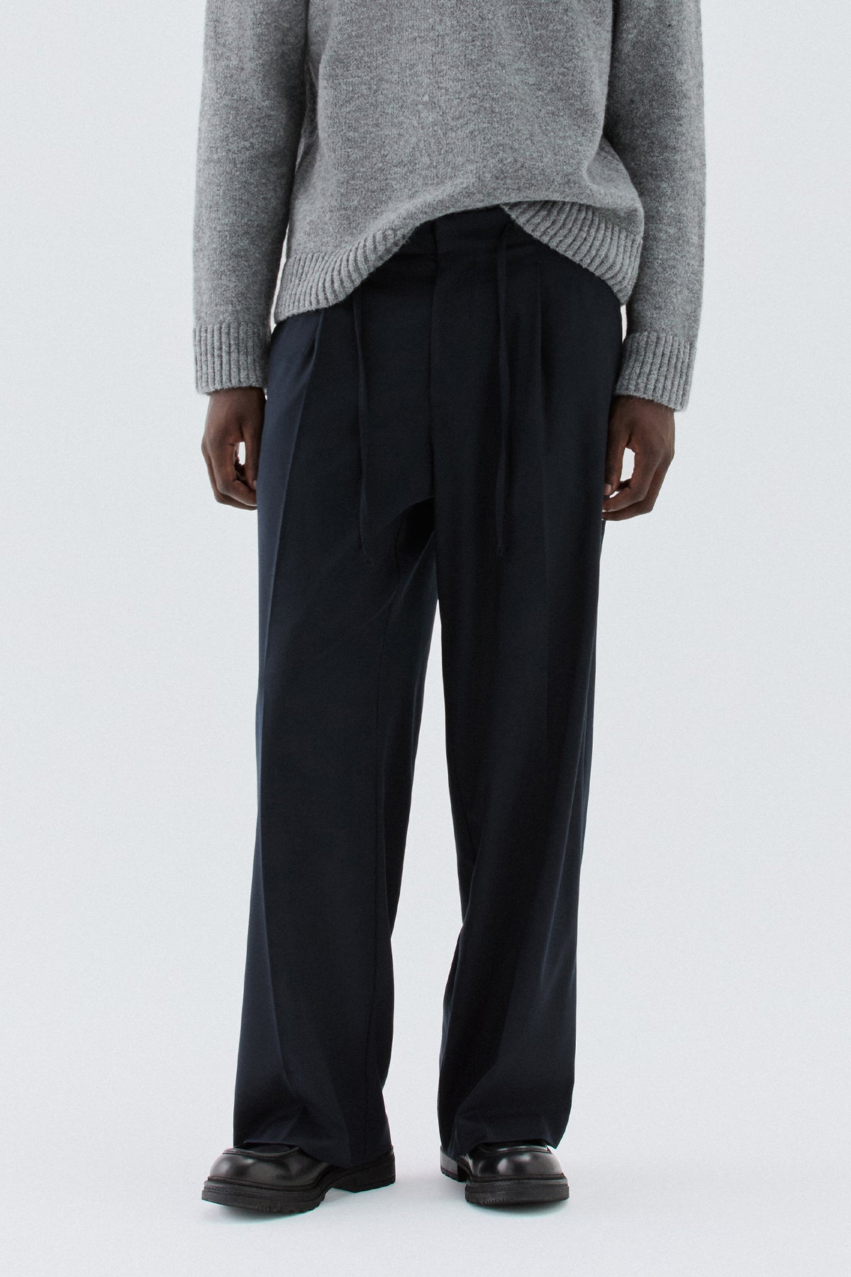Pantaloni larghi con coulisse - Blu
