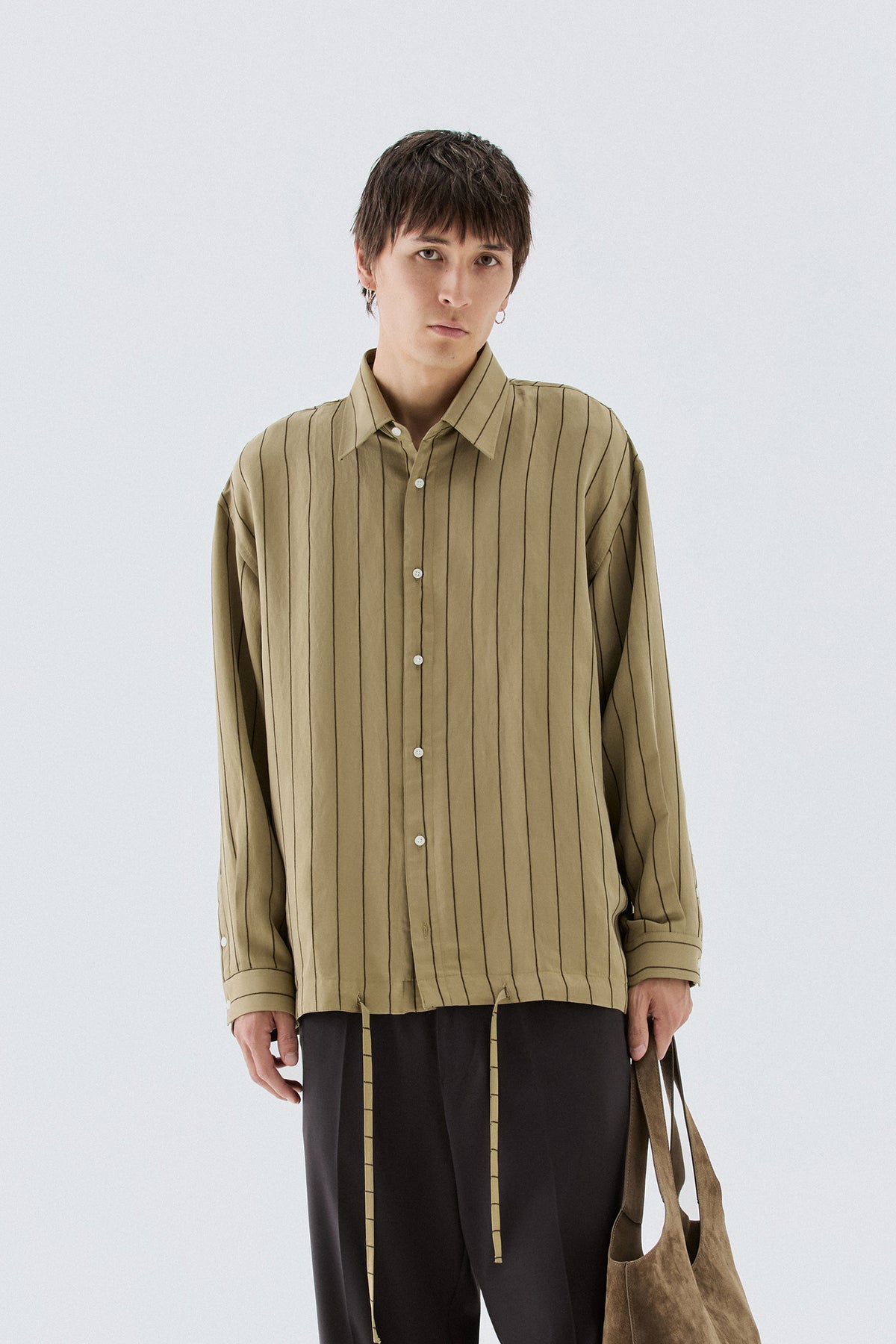 Camicia in viscosa a righe