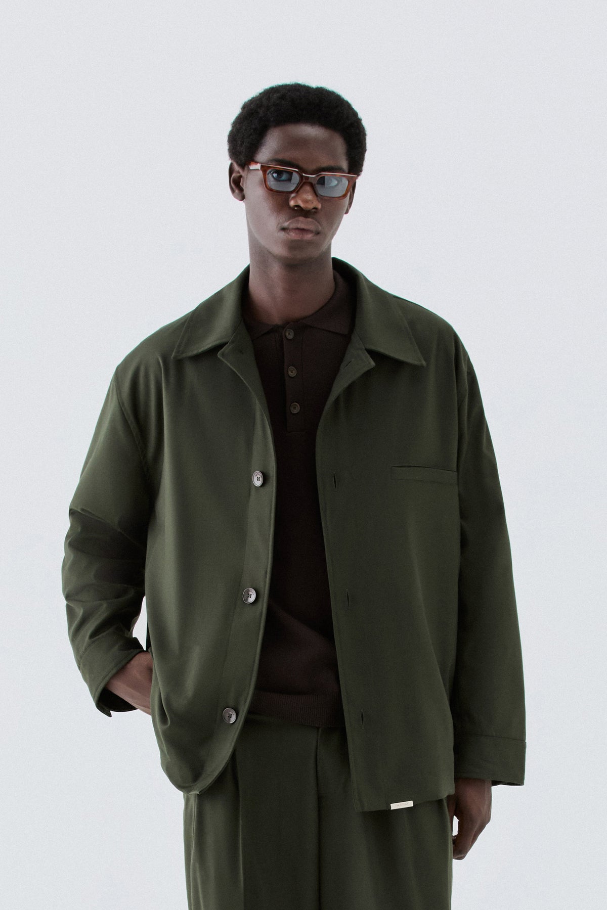 Overshirt ampia - Verde