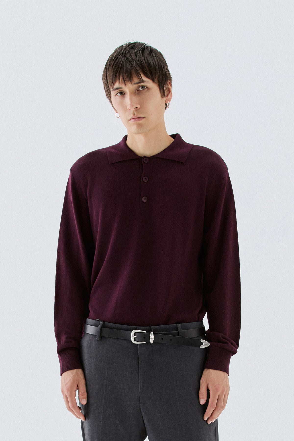 Polo in lana - Bordeaux