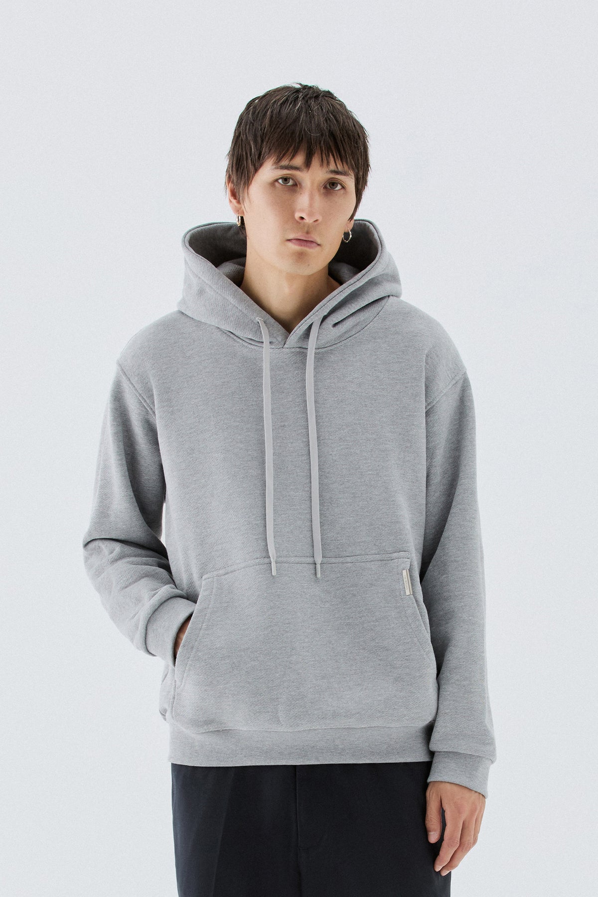 Felpa regolare in cotone - Grigio