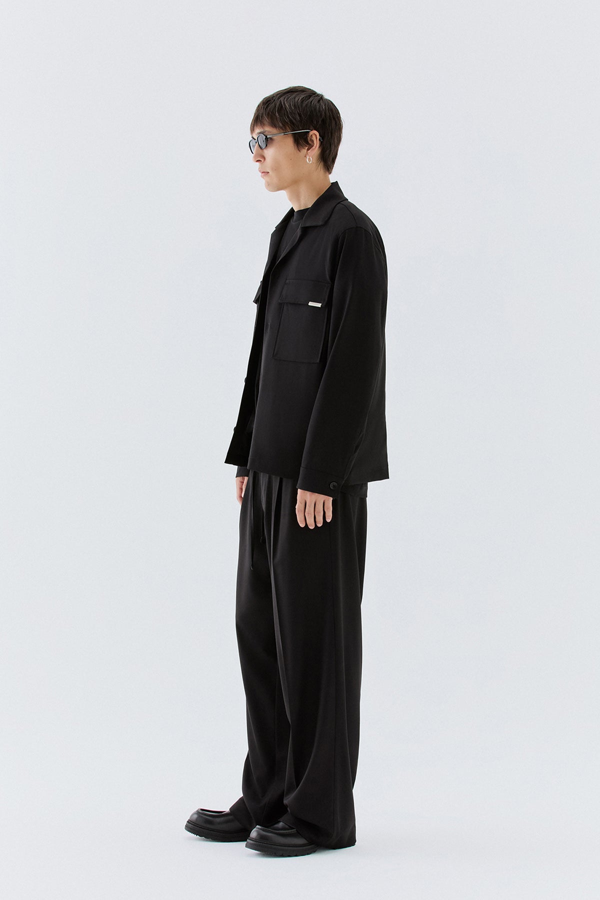 Overshirt con tasconi - Nero