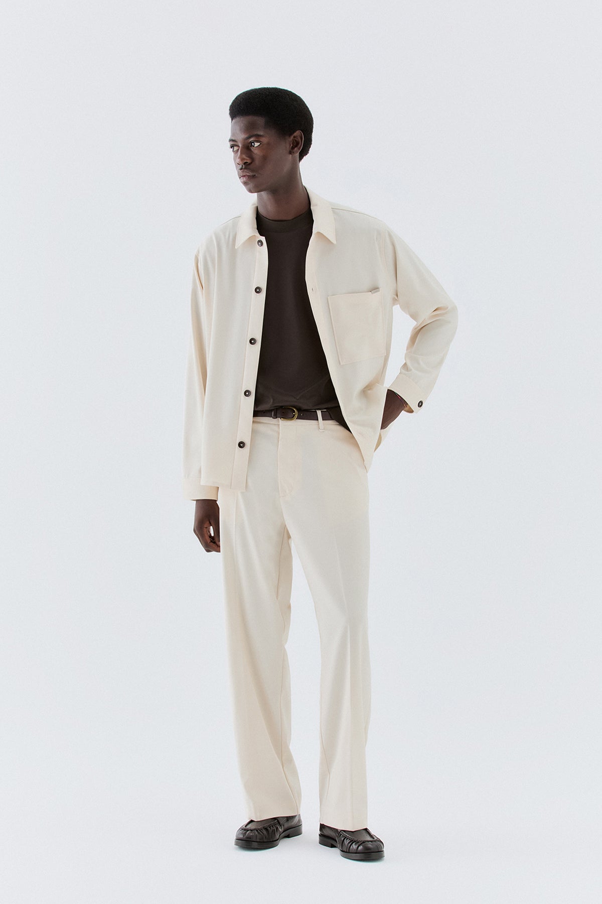 T-shirt cotone mercerizzato oversize - Moro