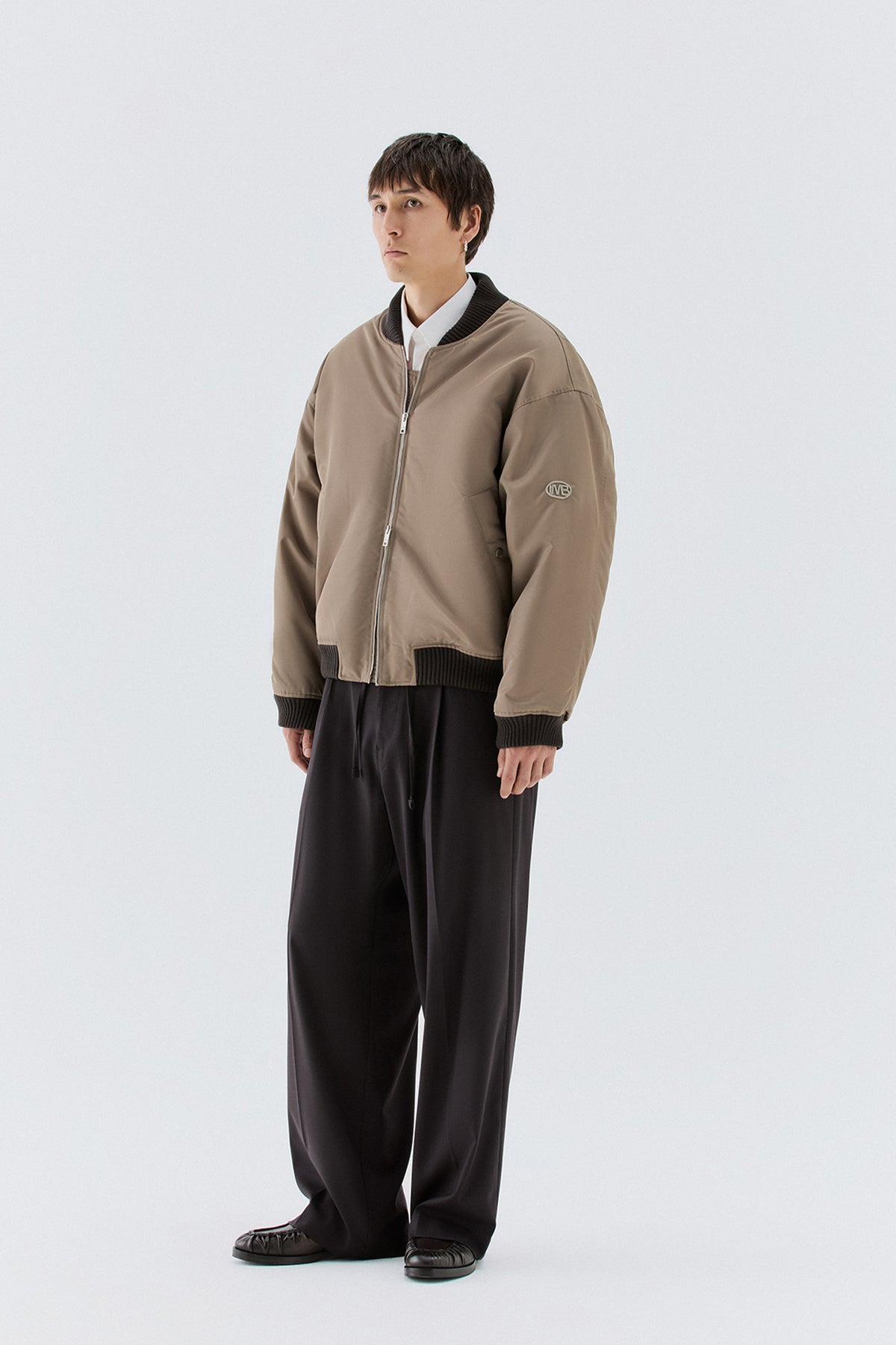 Bomber in nylon oversize - Beige