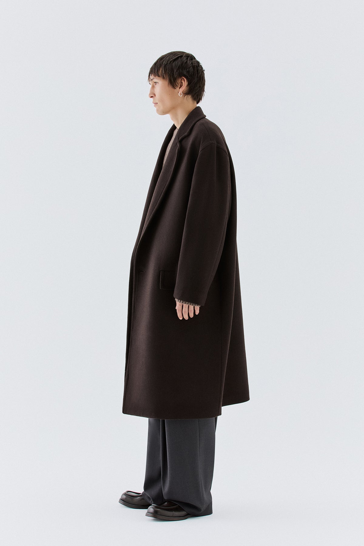 Cappotto in lana oversize - Moro