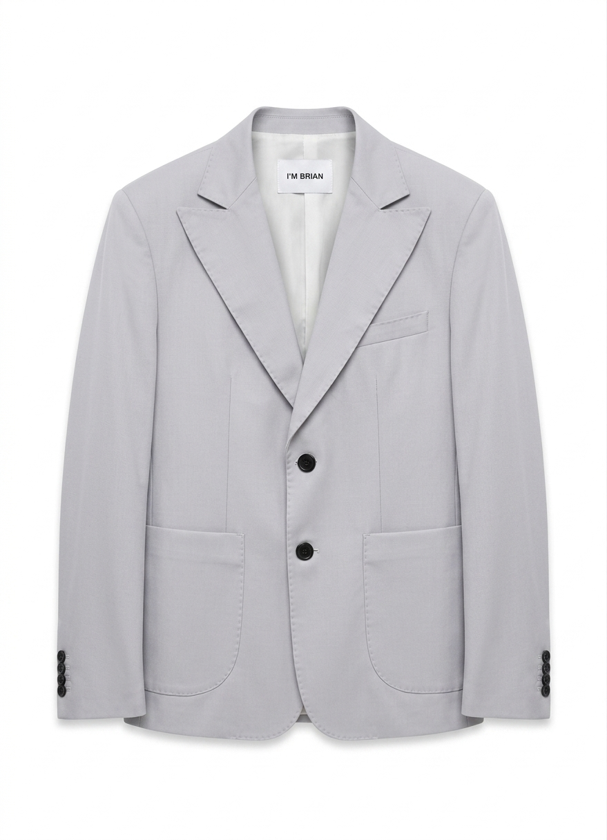 Single-breasted jacket with lapel collar in viscose blend - Ice