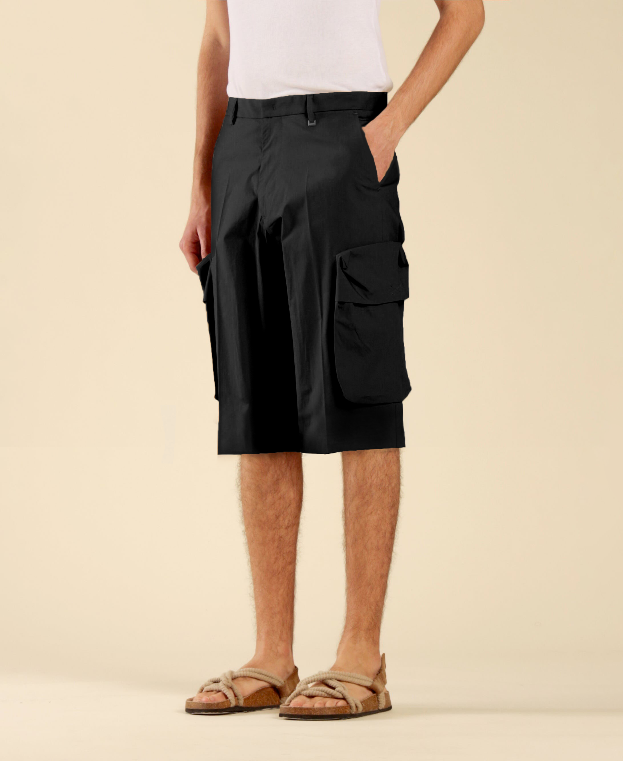Bermuda cargo in cotone - Nero