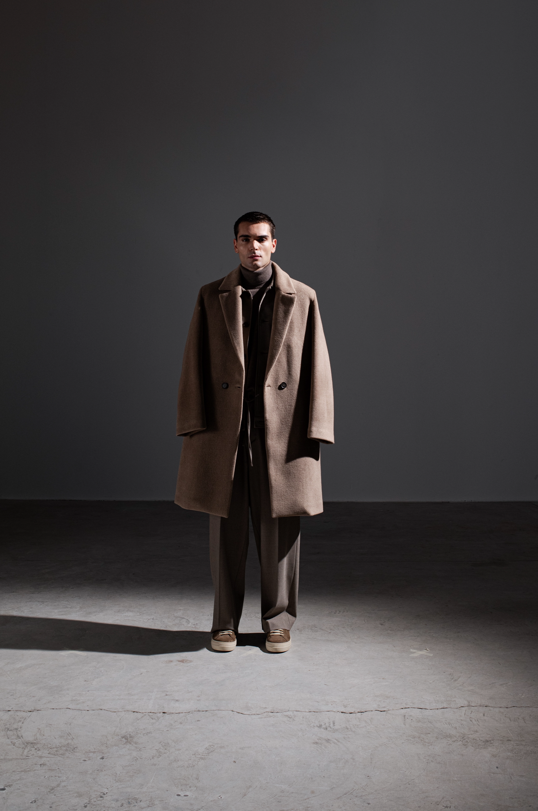 Manteau coupe oversize - Beige