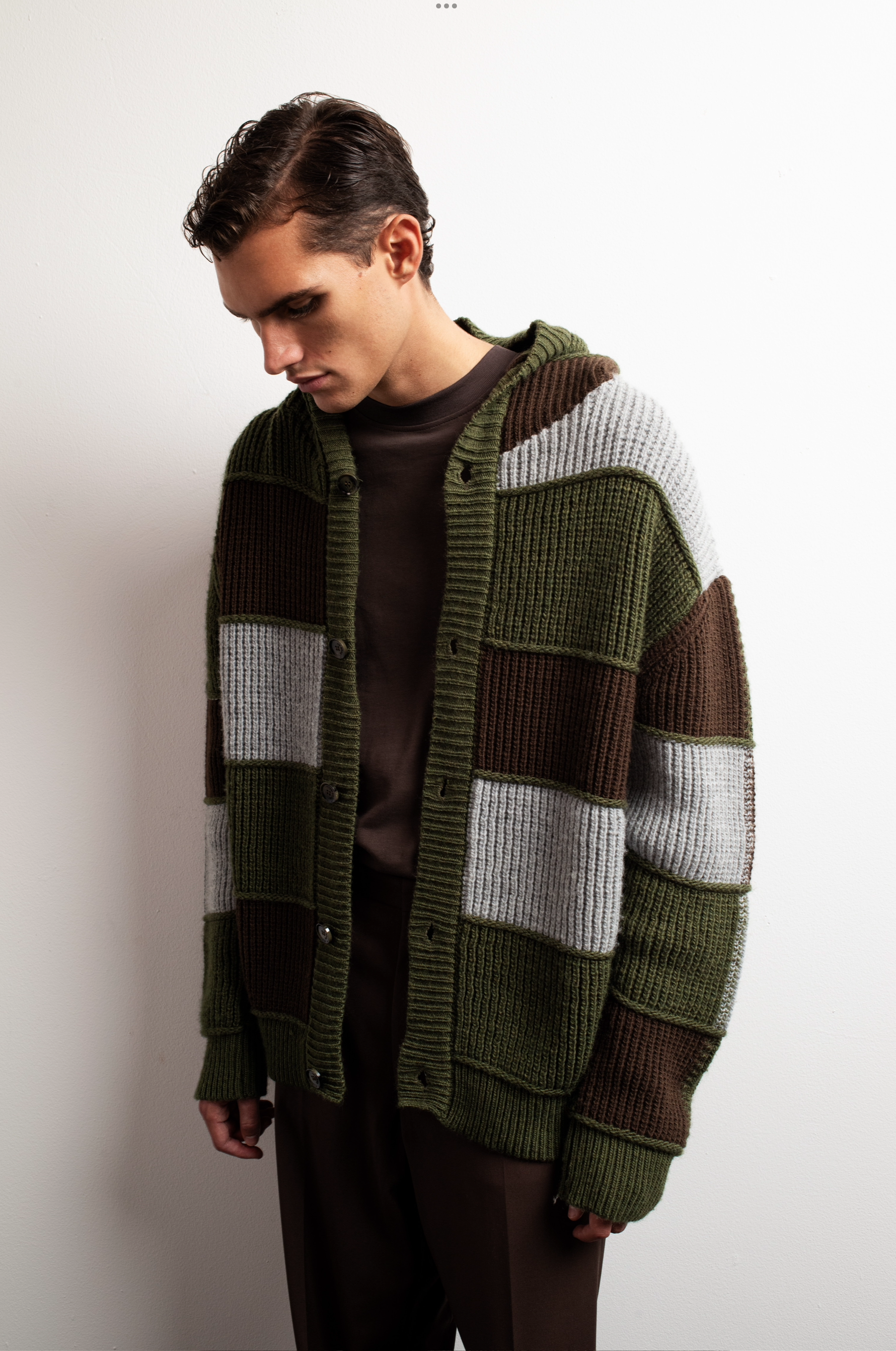 Gilet patchwork oversize à capuche