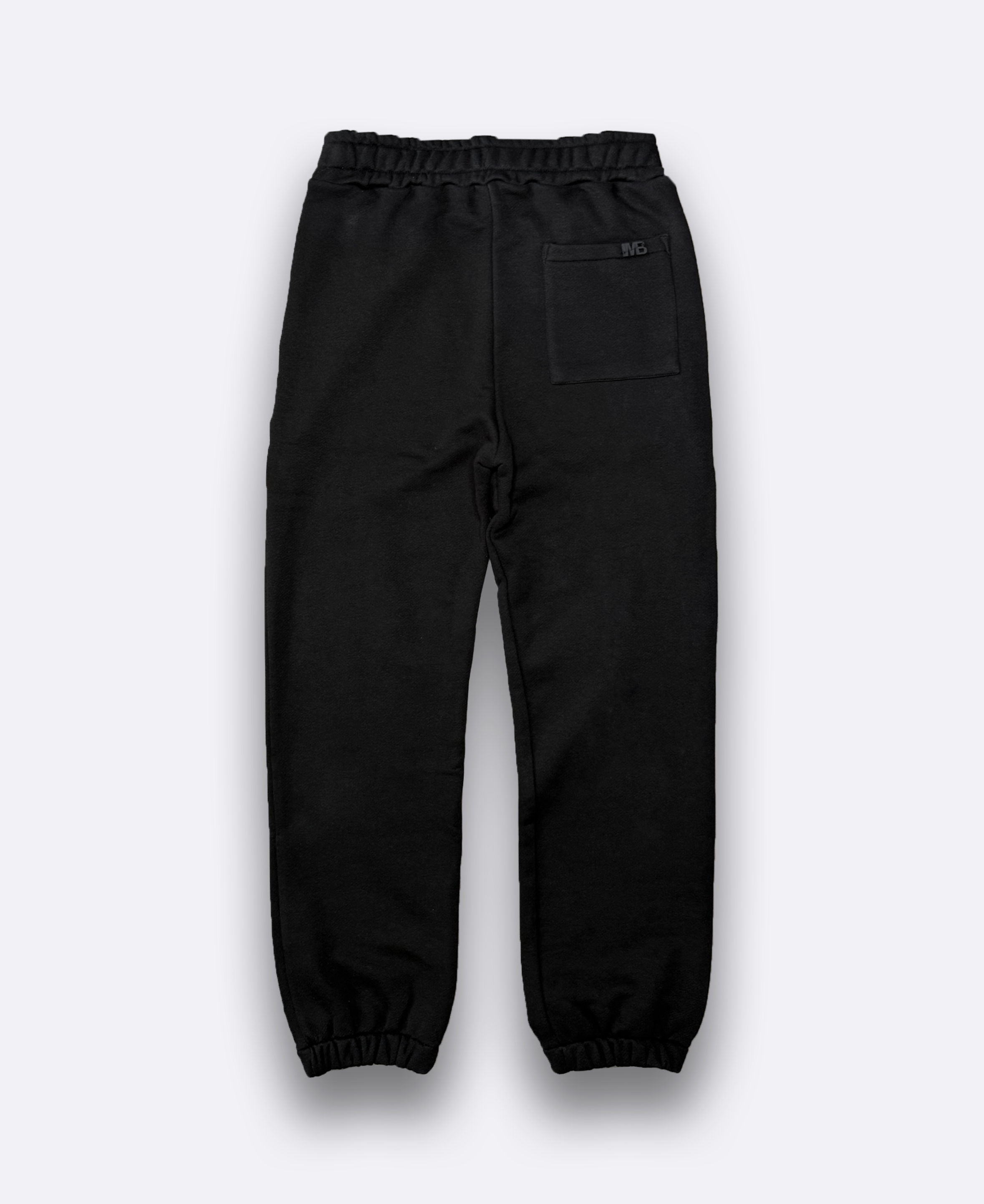 Pantaloni in felpa di cotone elastico al fondo - Nero