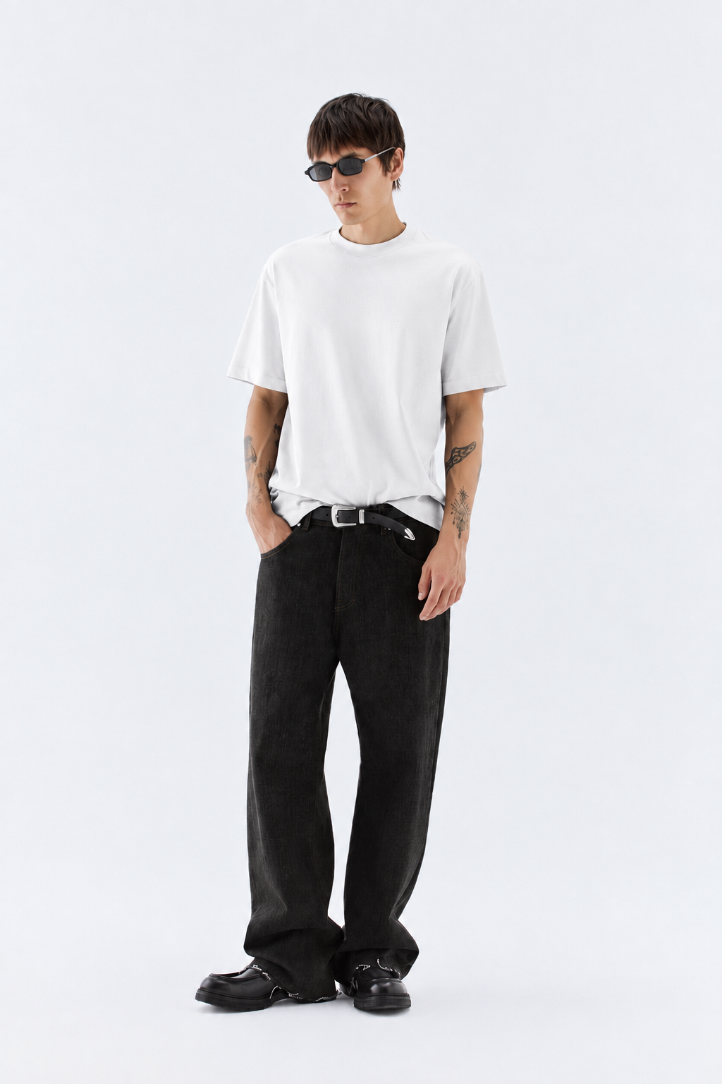 T-shirt regolare in cotone - Off white