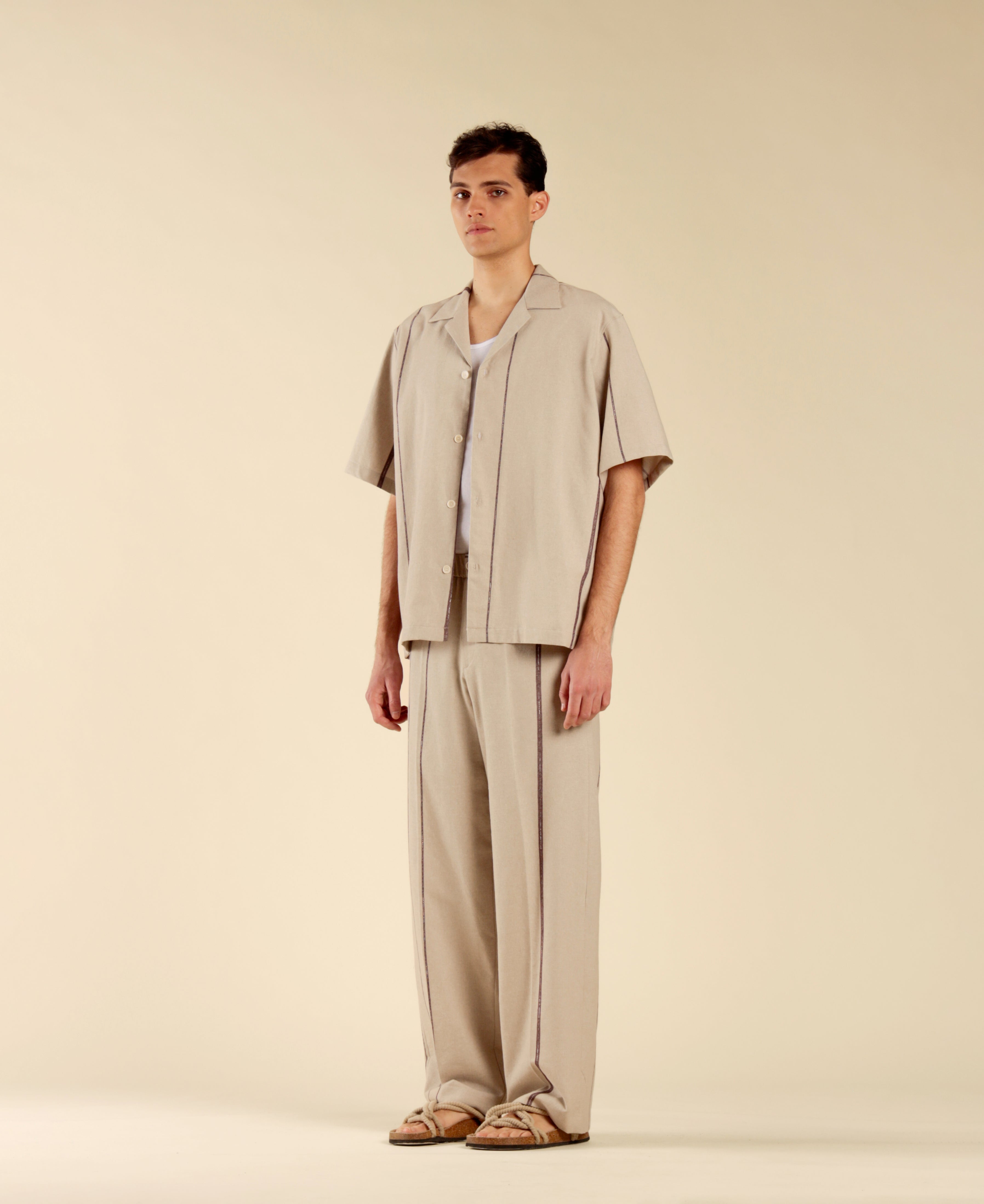 Camicia in cotone a righe