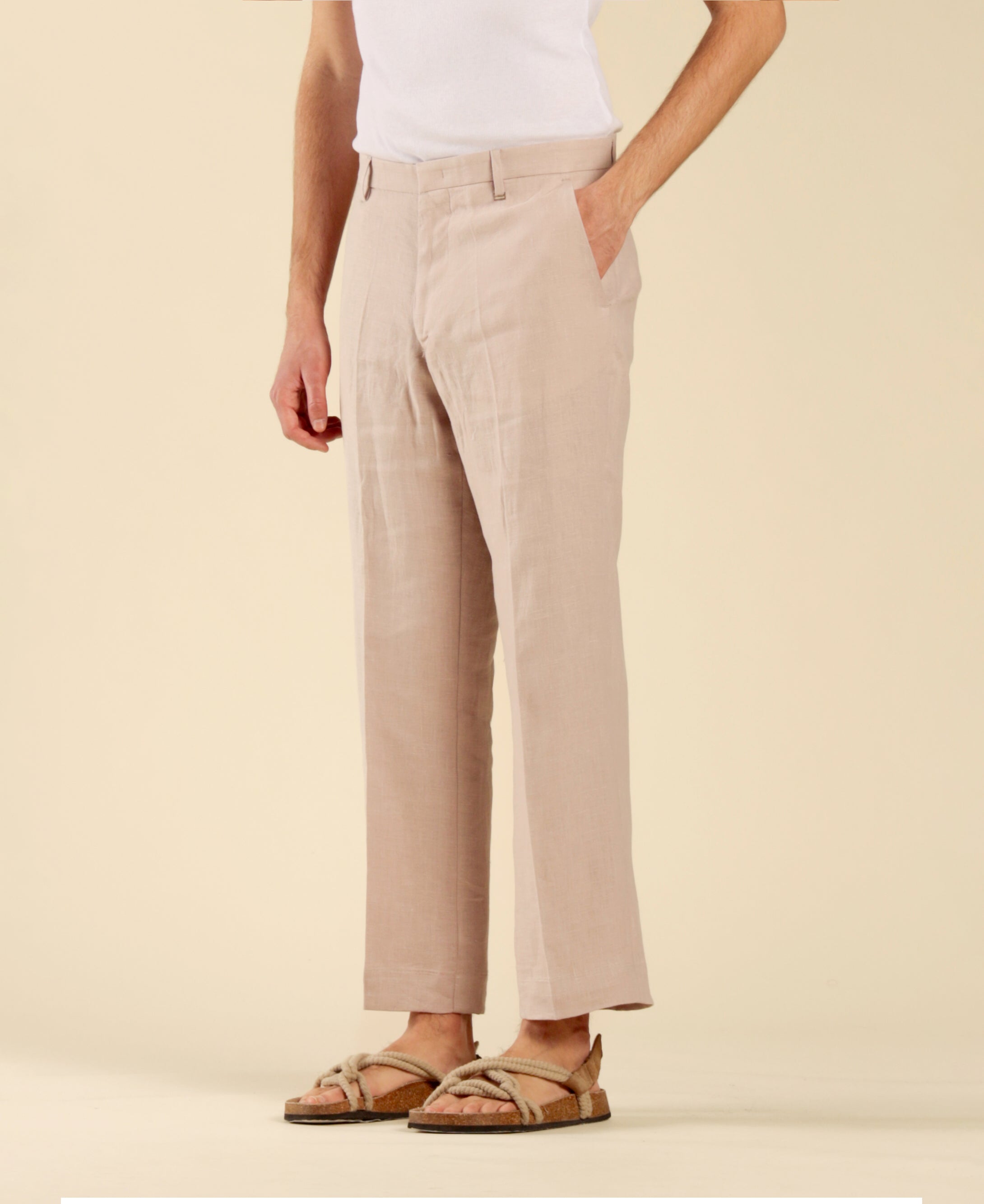 Short 100 % lin - Rose poudré