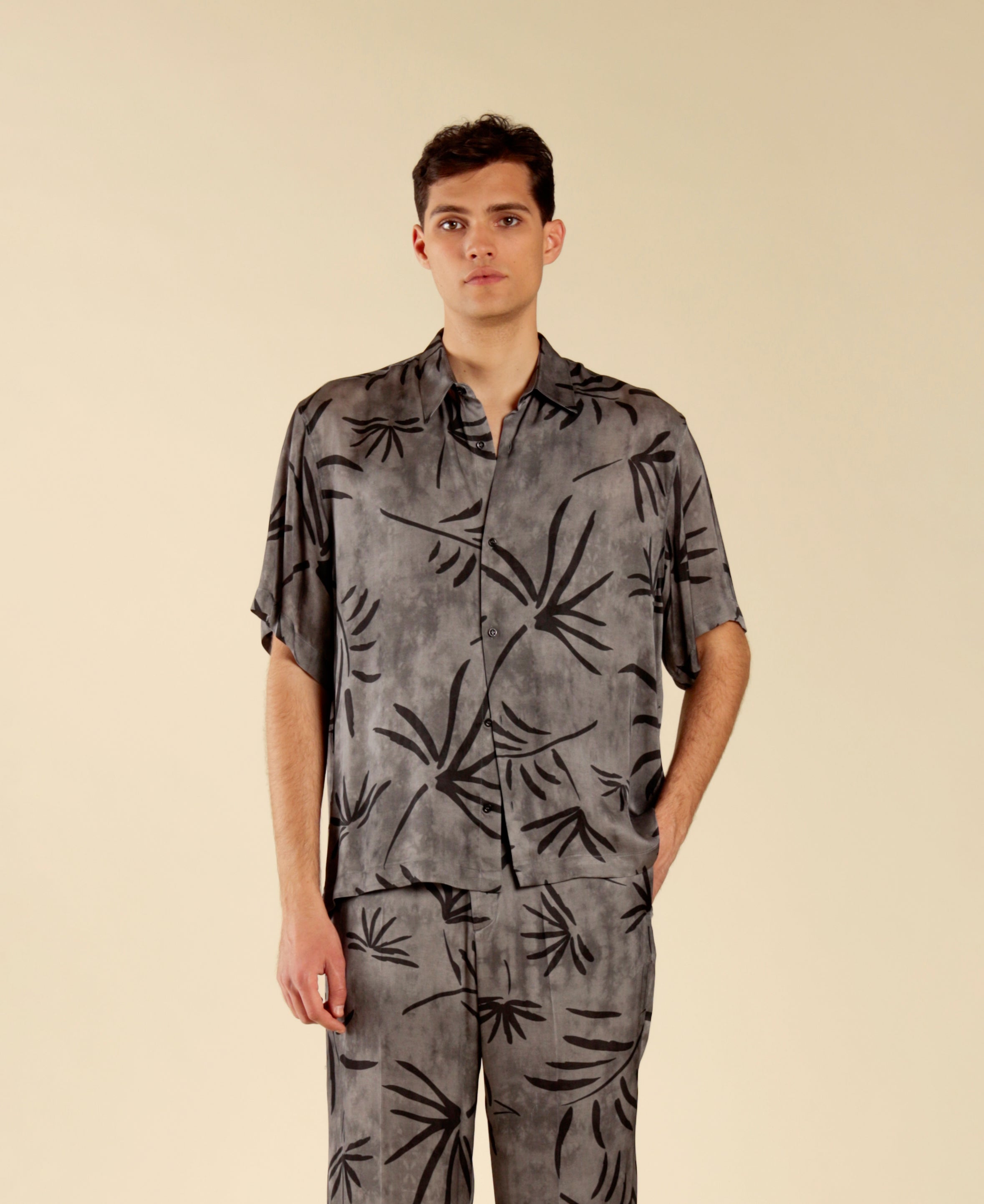 Chemise en viscose à imprimé palmiers