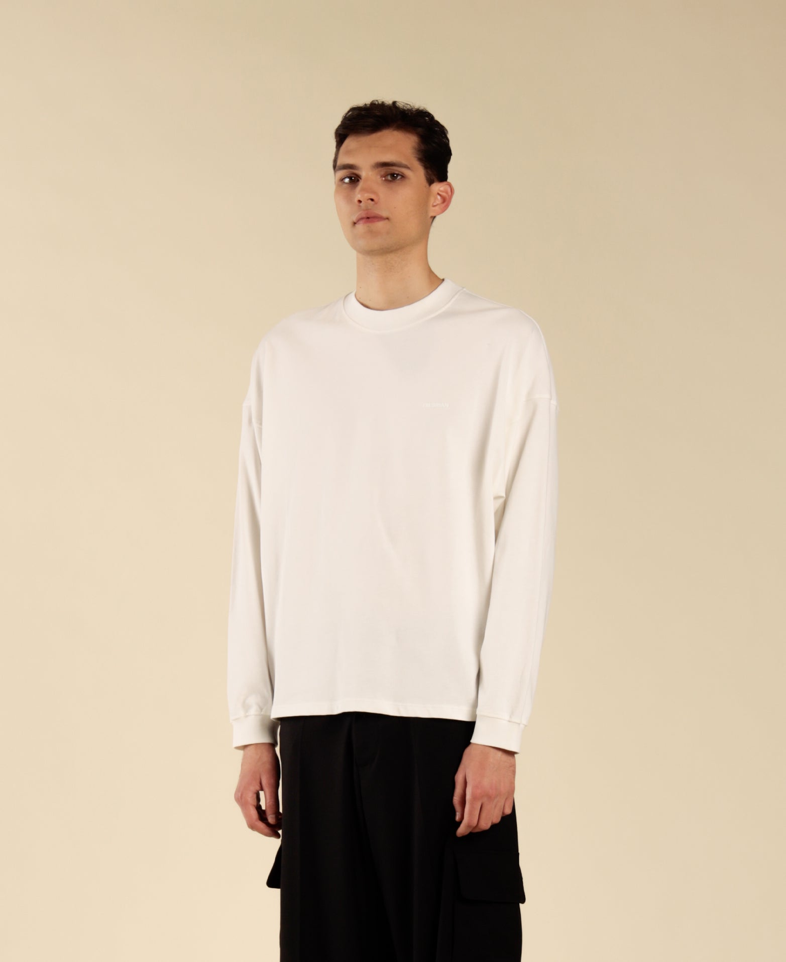 T-shirt oversize maniche lunghe - Bianco