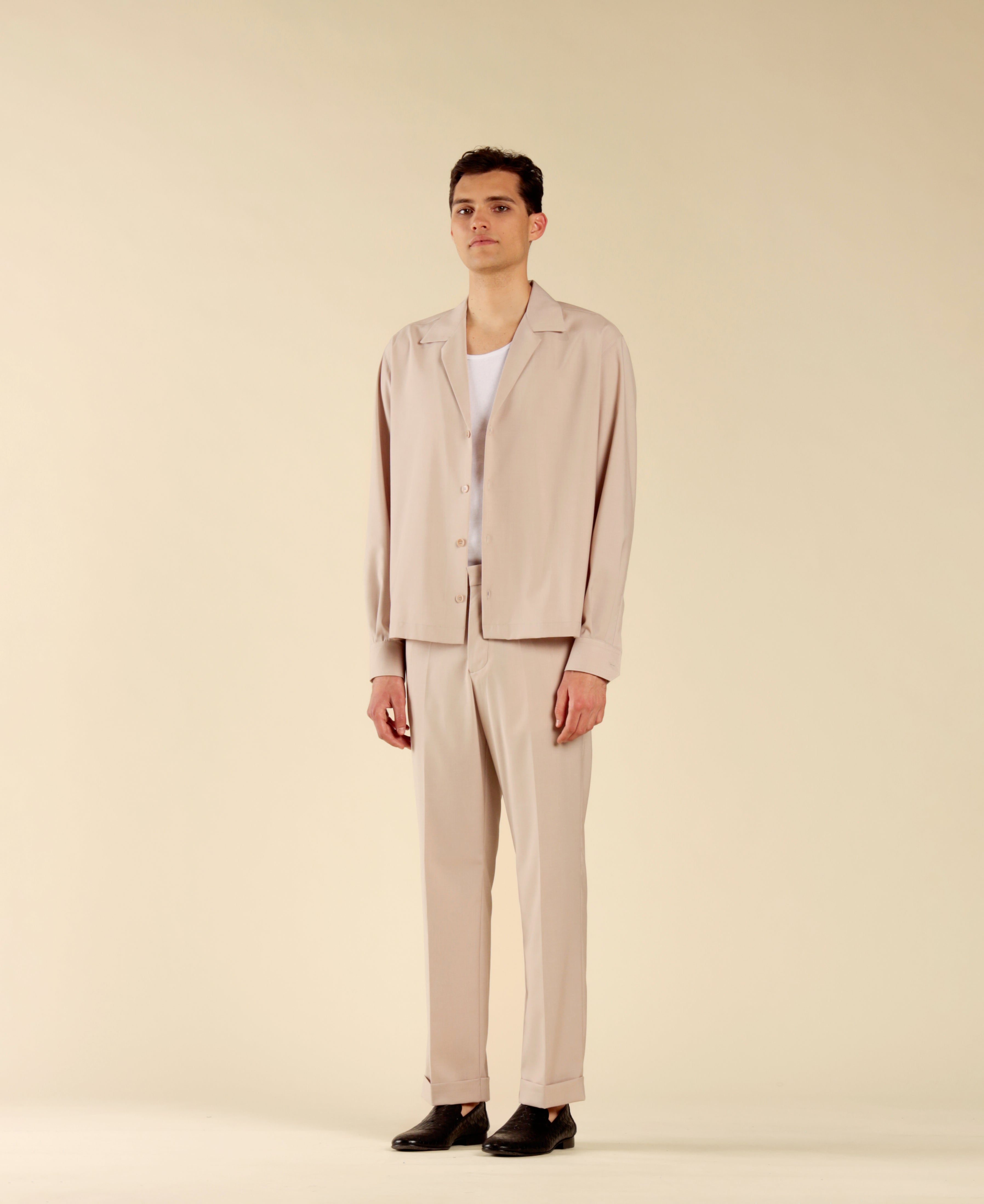Pantalon à poches américaines et revers en bas - Poudre